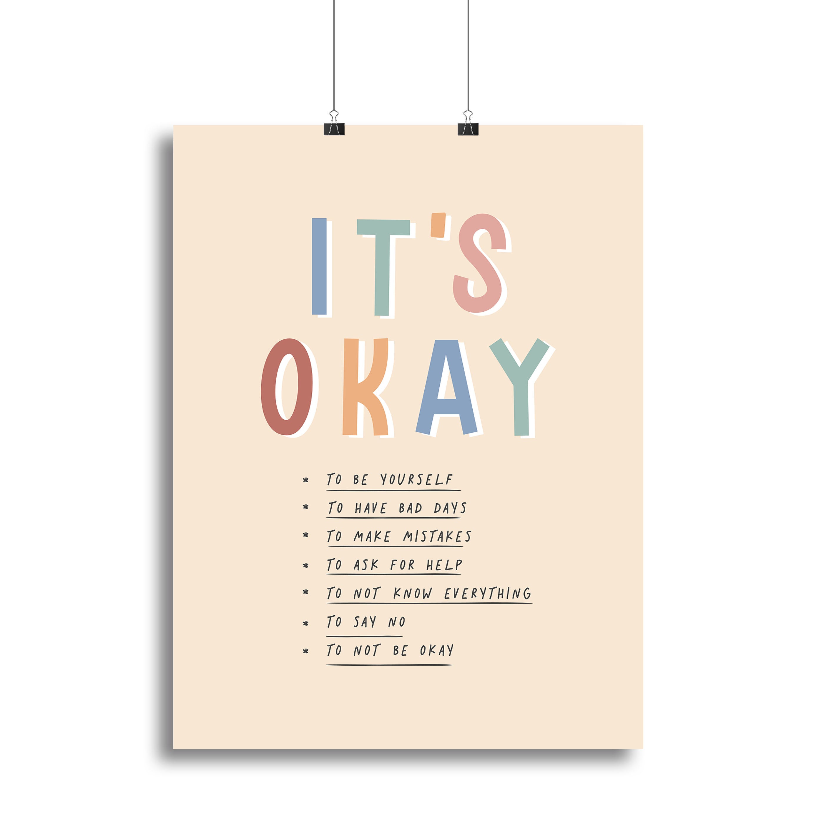Its Okay Canvas Print or Poster - Canvas Art Rocks - 2