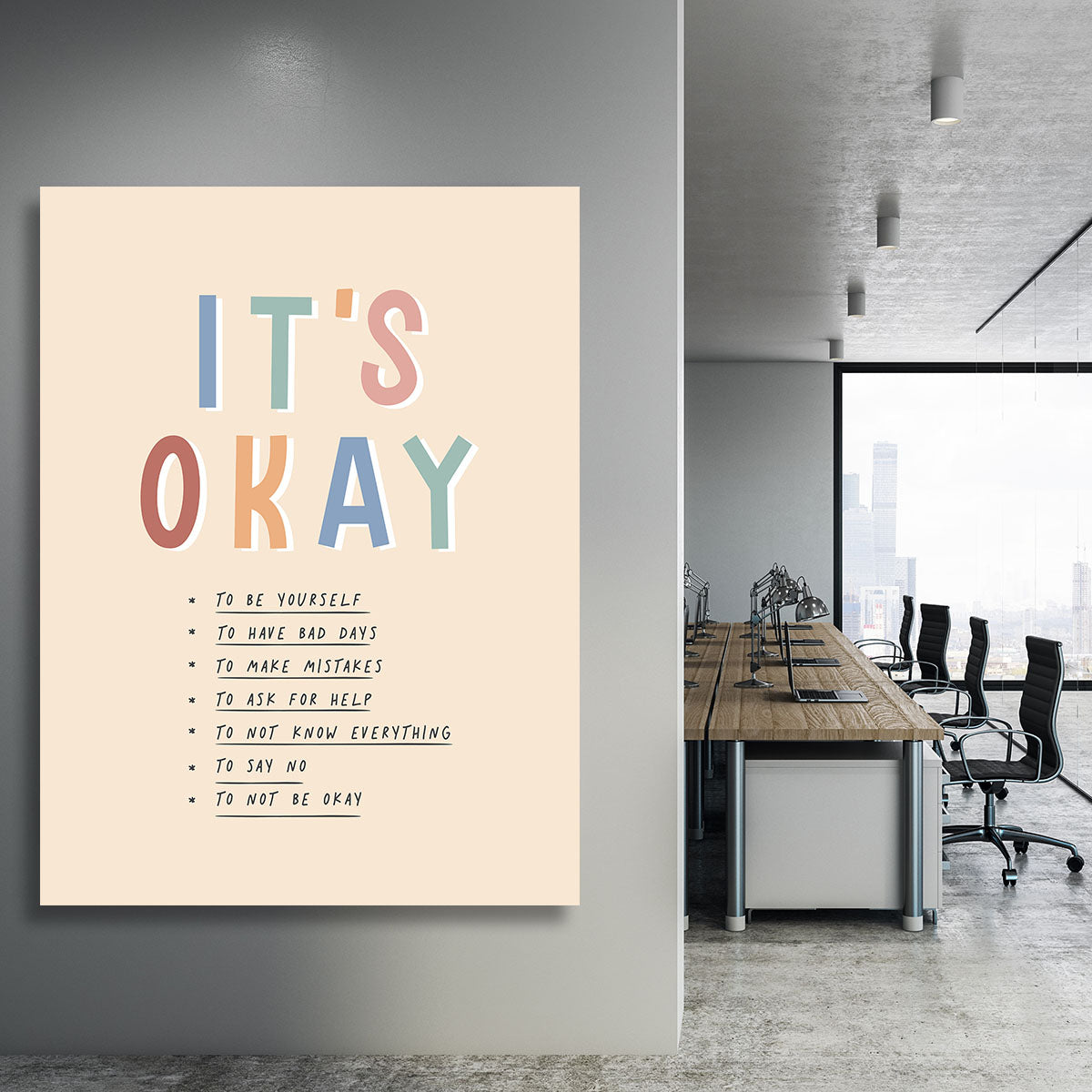 Its Okay Canvas Print or Poster - Canvas Art Rocks - 3