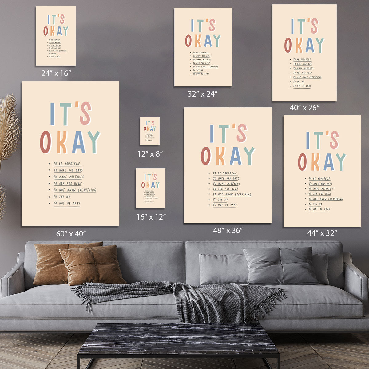 Its Okay Canvas Print or Poster - Canvas Art Rocks - 7