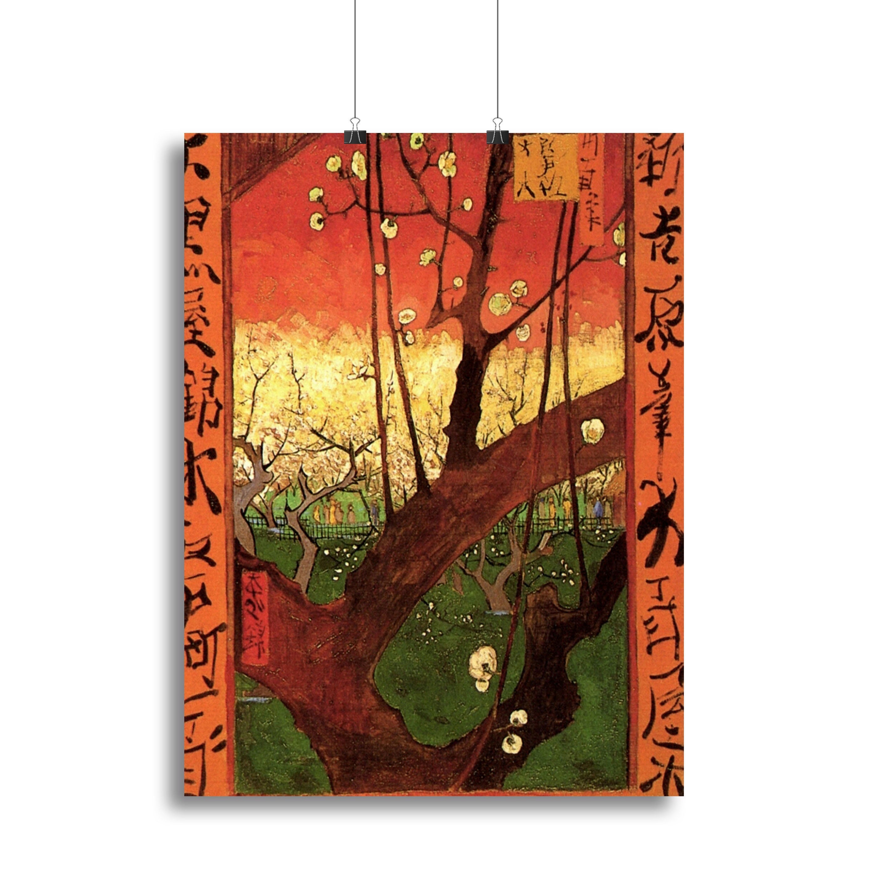 Japonaiserie Flowering Plum Tree after Hiroshige by Van Gogh Poster - Unframed