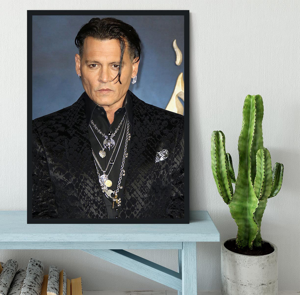 Johnny Depp at a premiere in 2018 Framed Print - Canvas Art Rocks - 2