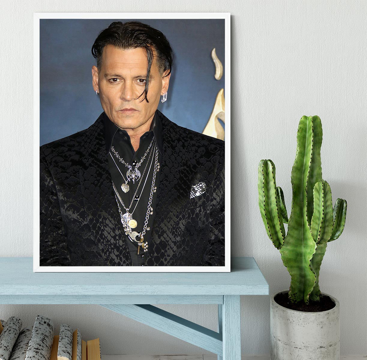 Johnny Depp at a premiere in 2018 Framed Print - Canvas Art Rocks -6