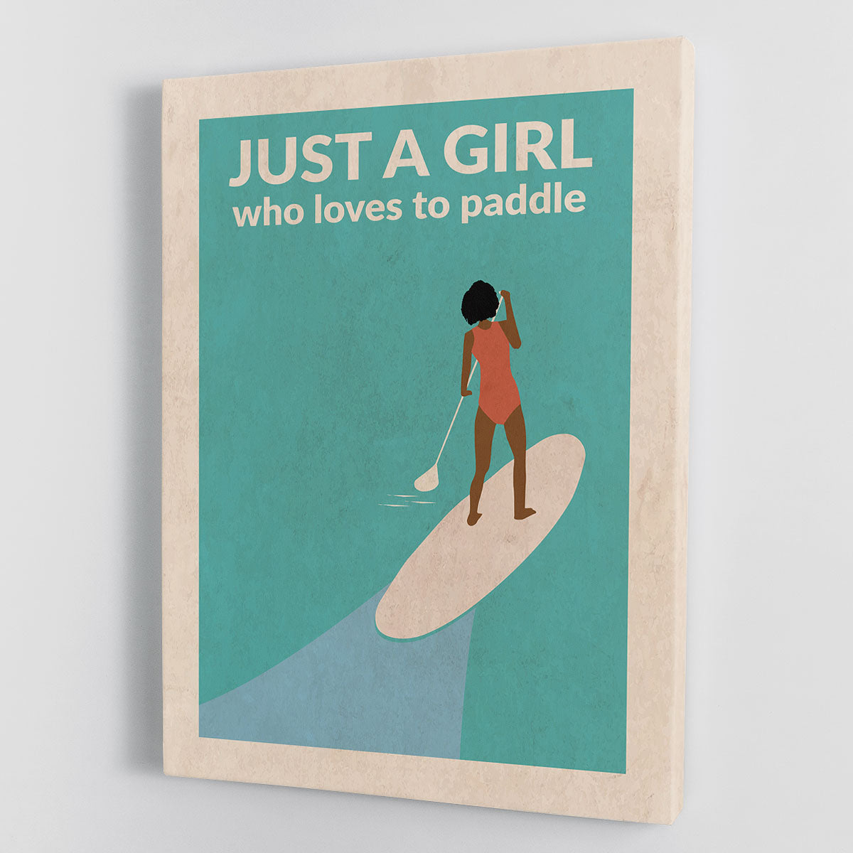 Just a Girl Who Loved To Paddle afro Canvas Print or Poster - 1x - 1