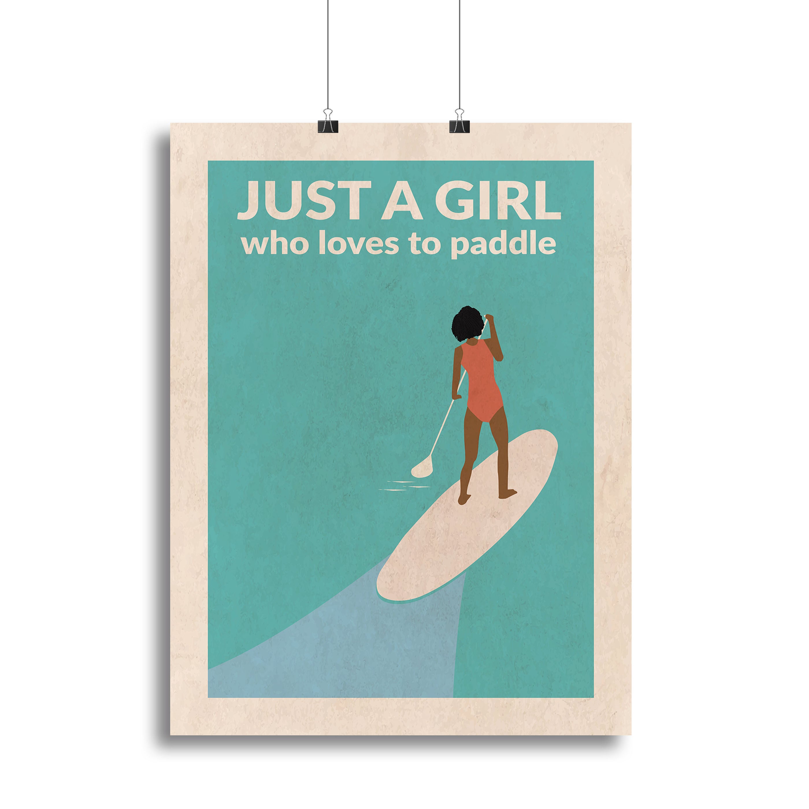 Just a Girl Who Loved To Paddle afro Canvas Print or Poster - 1x - 2