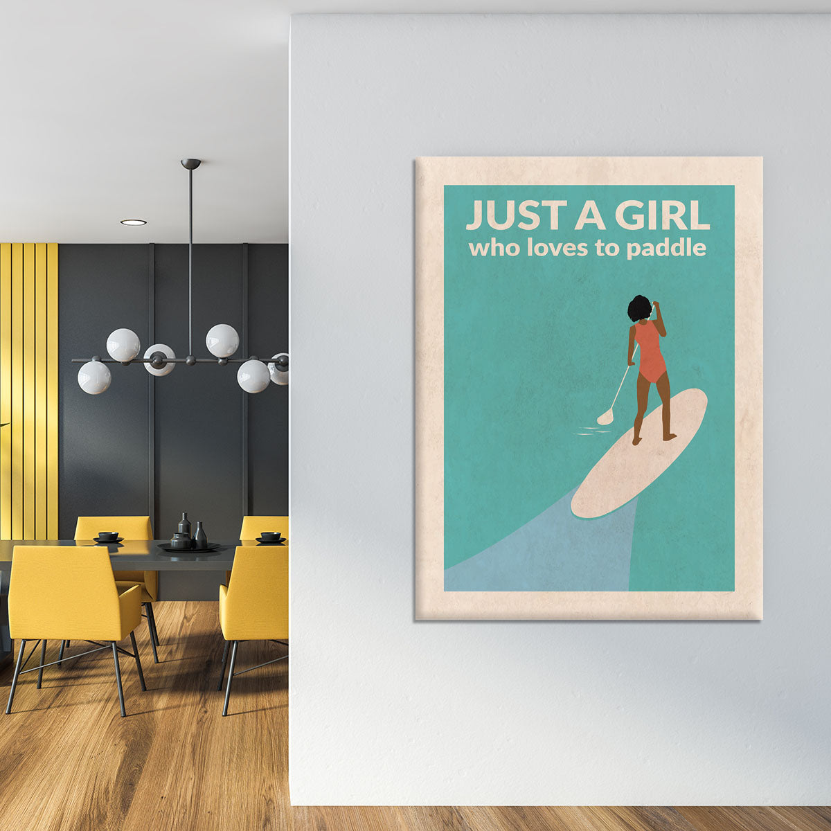 Just a Girl Who Loved To Paddle afro Canvas Print or Poster - 1x - 4