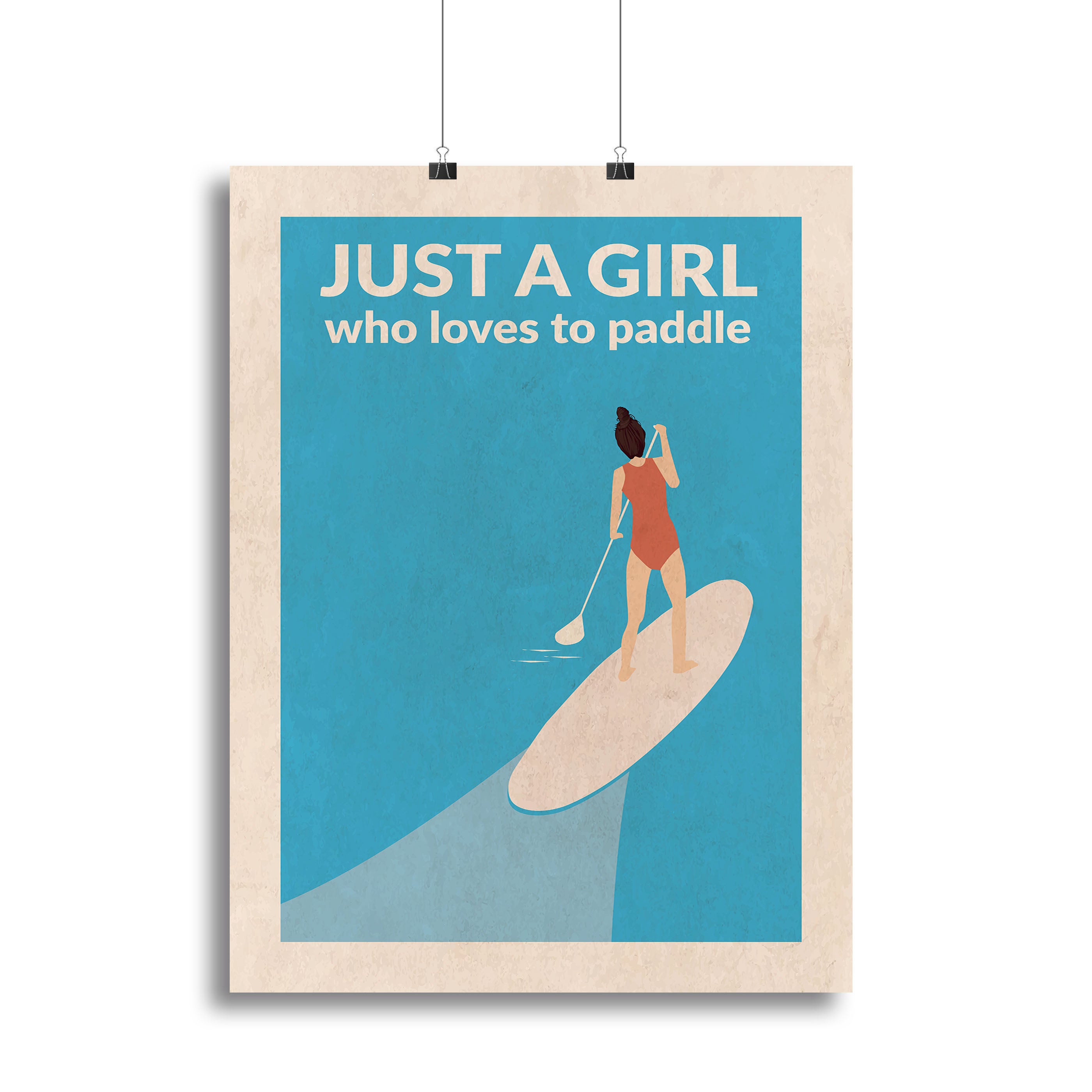 Just a Girl Who Loved To Paddle brunette Canvas Print or Poster - 1x - 2