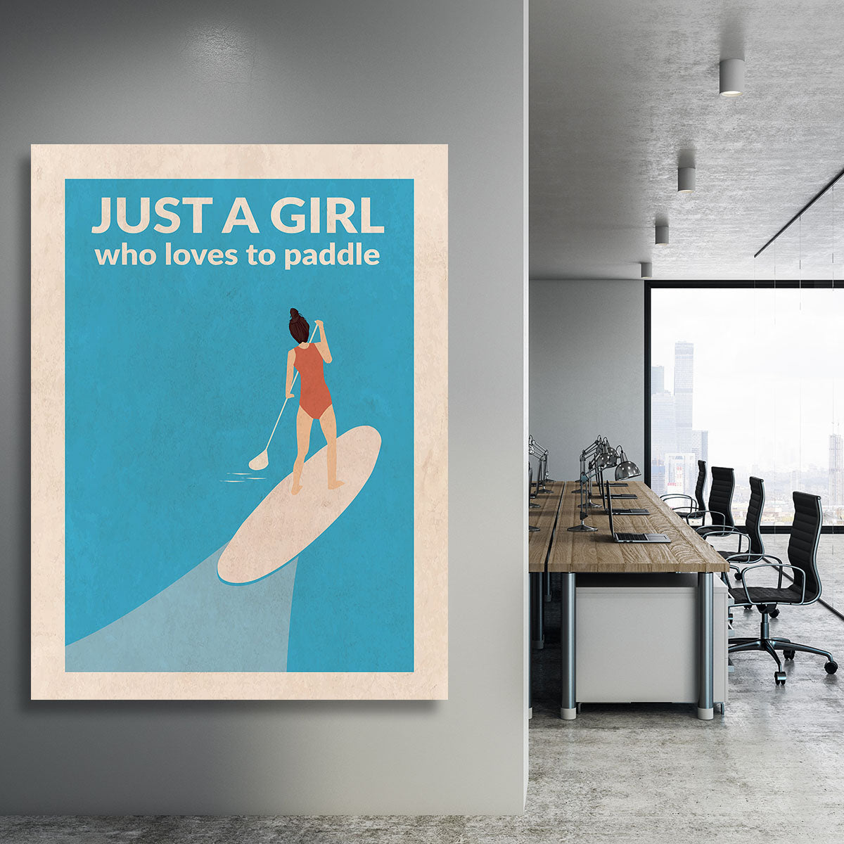 Just a Girl Who Loved To Paddle brunette Canvas Print or Poster - 1x - 3