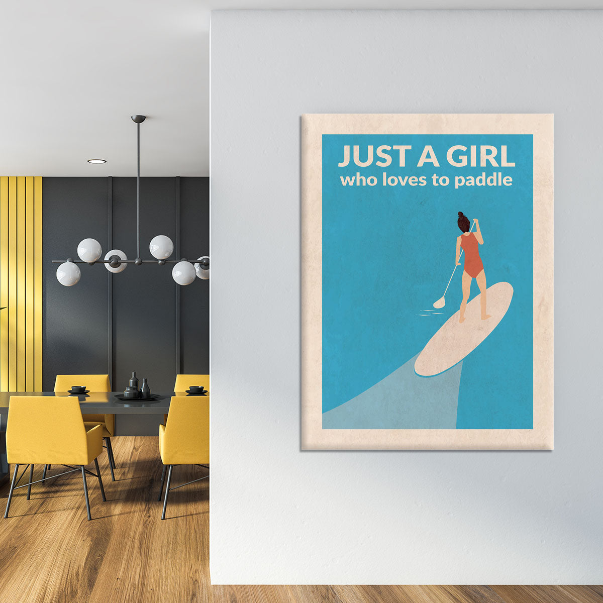 Just a Girl Who Loved To Paddle brunette Canvas Print or Poster - 1x - 4