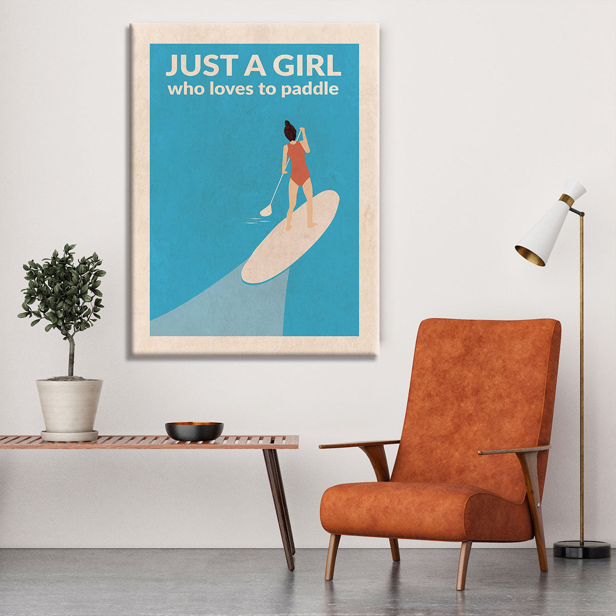 Just a Girl Who Loved To Paddle brunette Canvas Print or Poster - 1x - 6