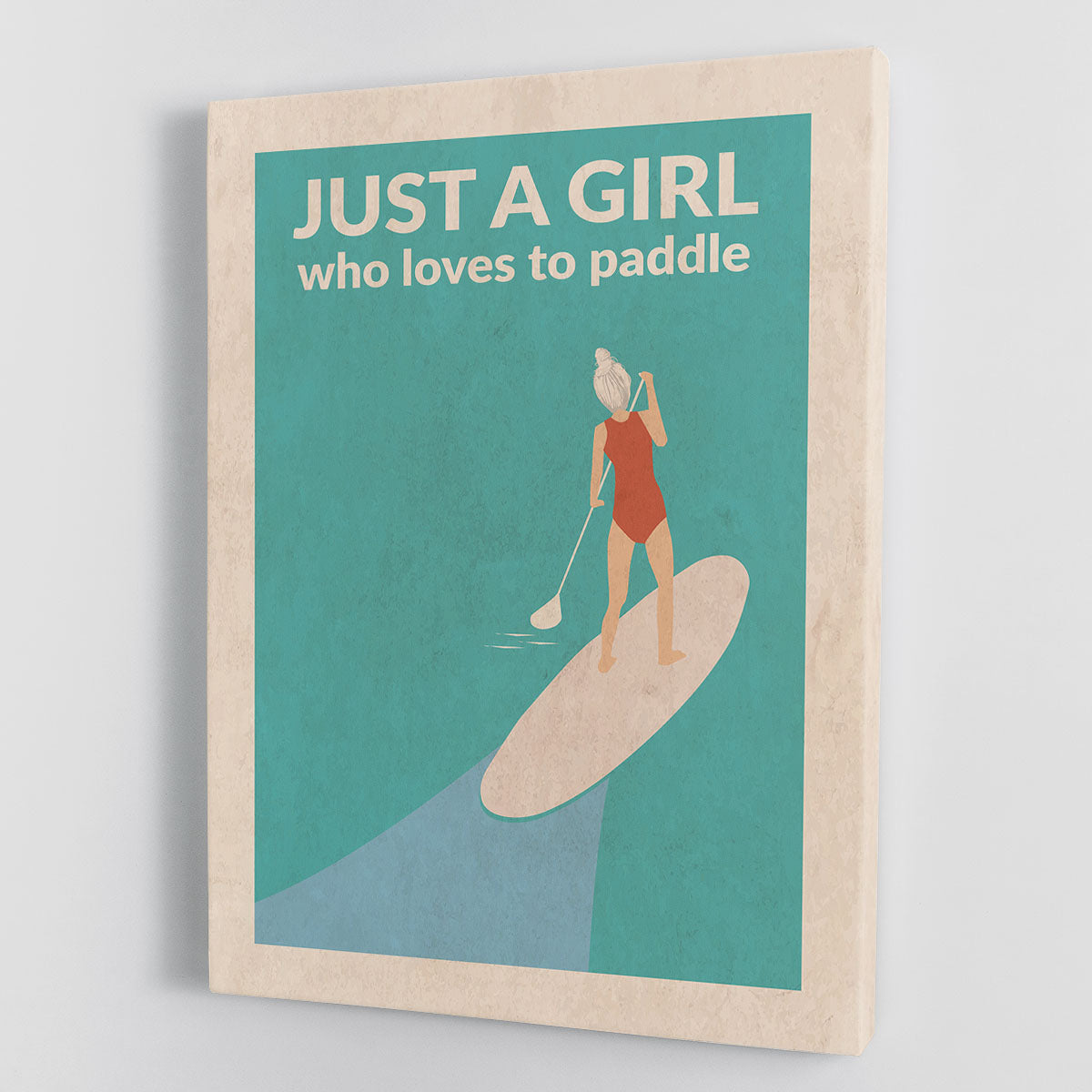 Just a Girl Who Loved To Paddle grey Canvas Print or Poster - 1x - 1