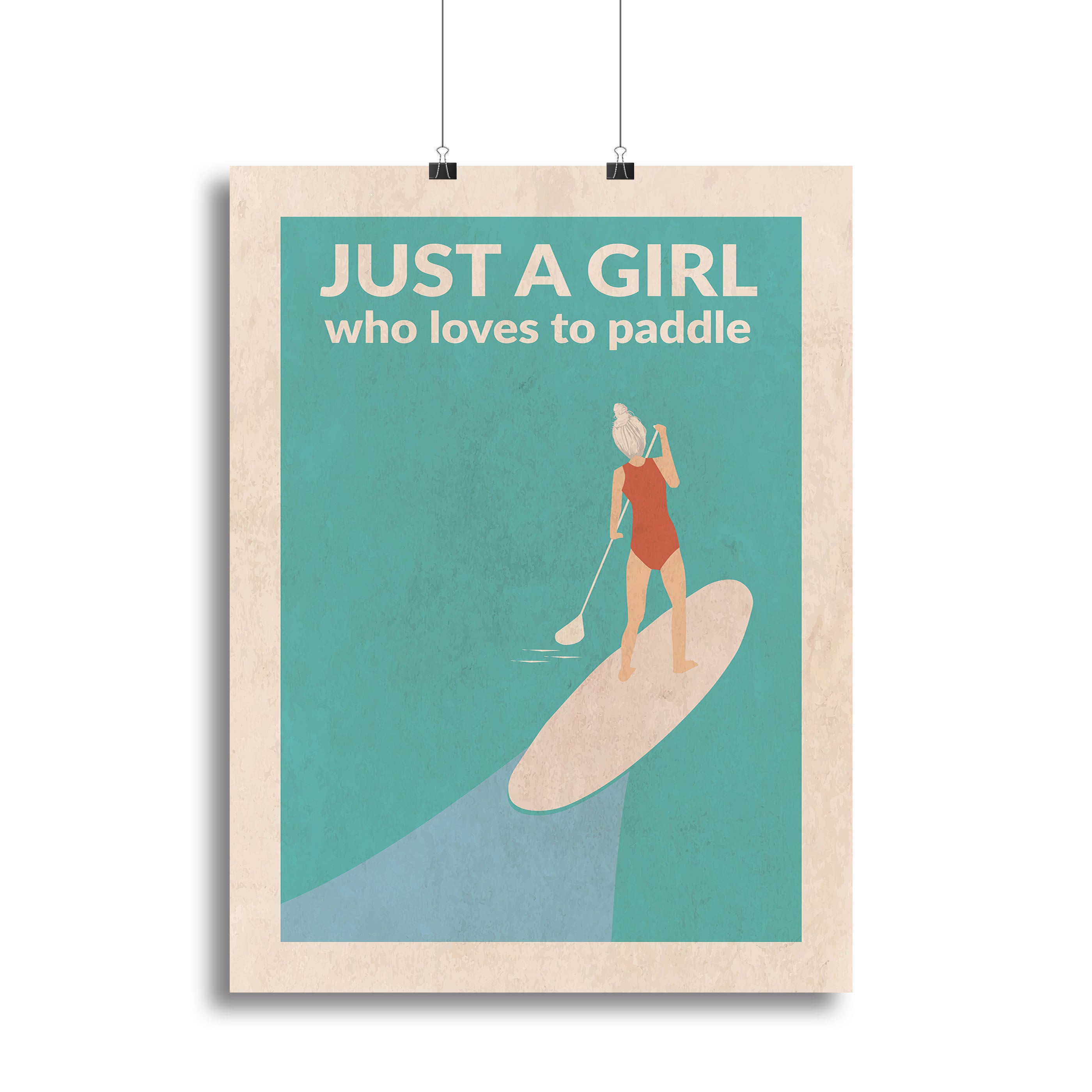 Just a Girl Who Loved To Paddle grey Canvas Print or Poster - 1x - 2