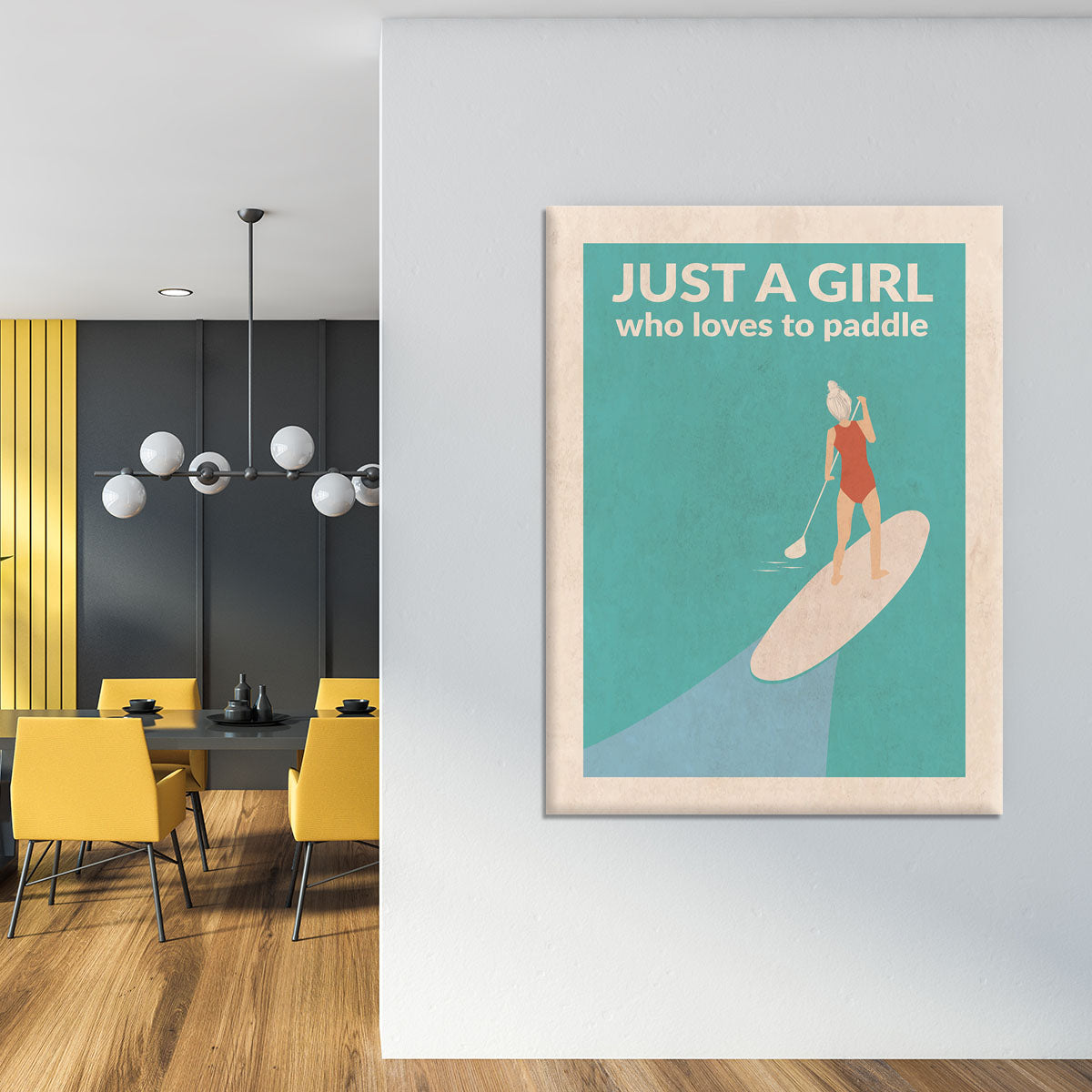 Just a Girl Who Loved To Paddle grey Canvas Print or Poster - 1x - 4