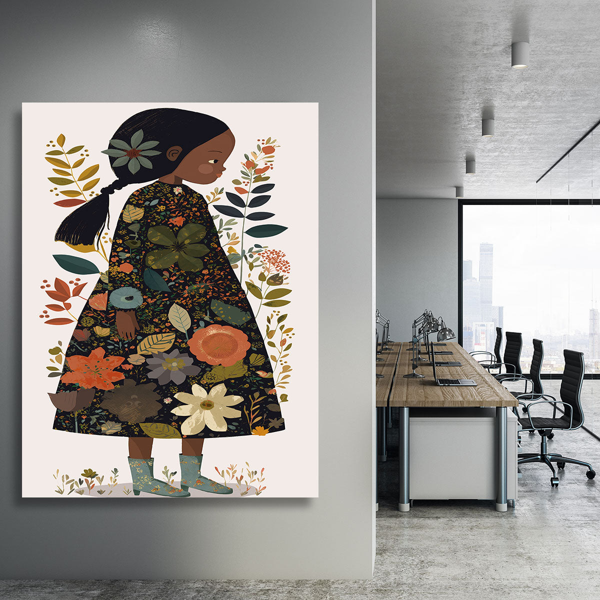 Little Flower Girl Canvas Print or Poster - 1x - 3