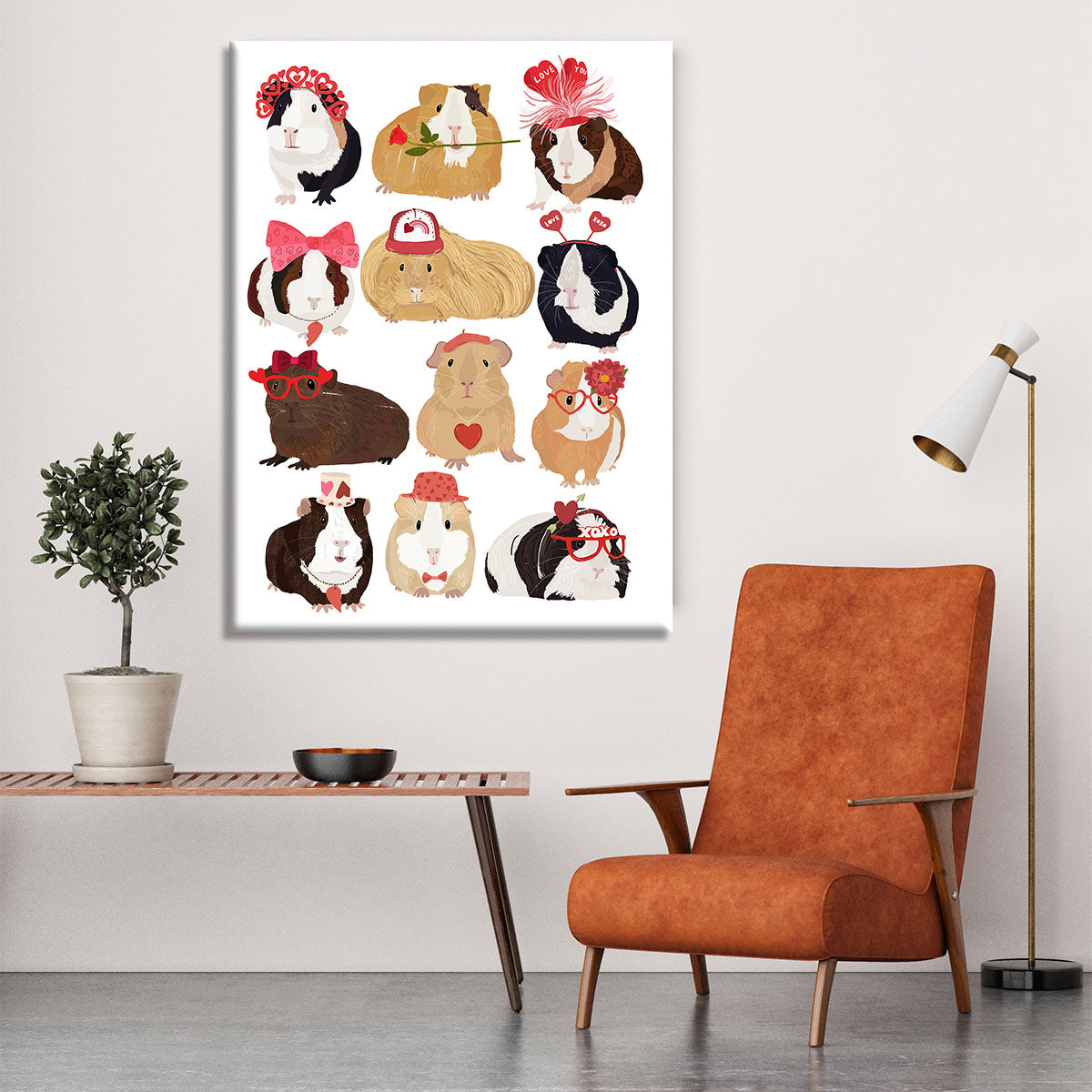 Love Guinea Pigs Canvas Print or Poster - 1x - 6