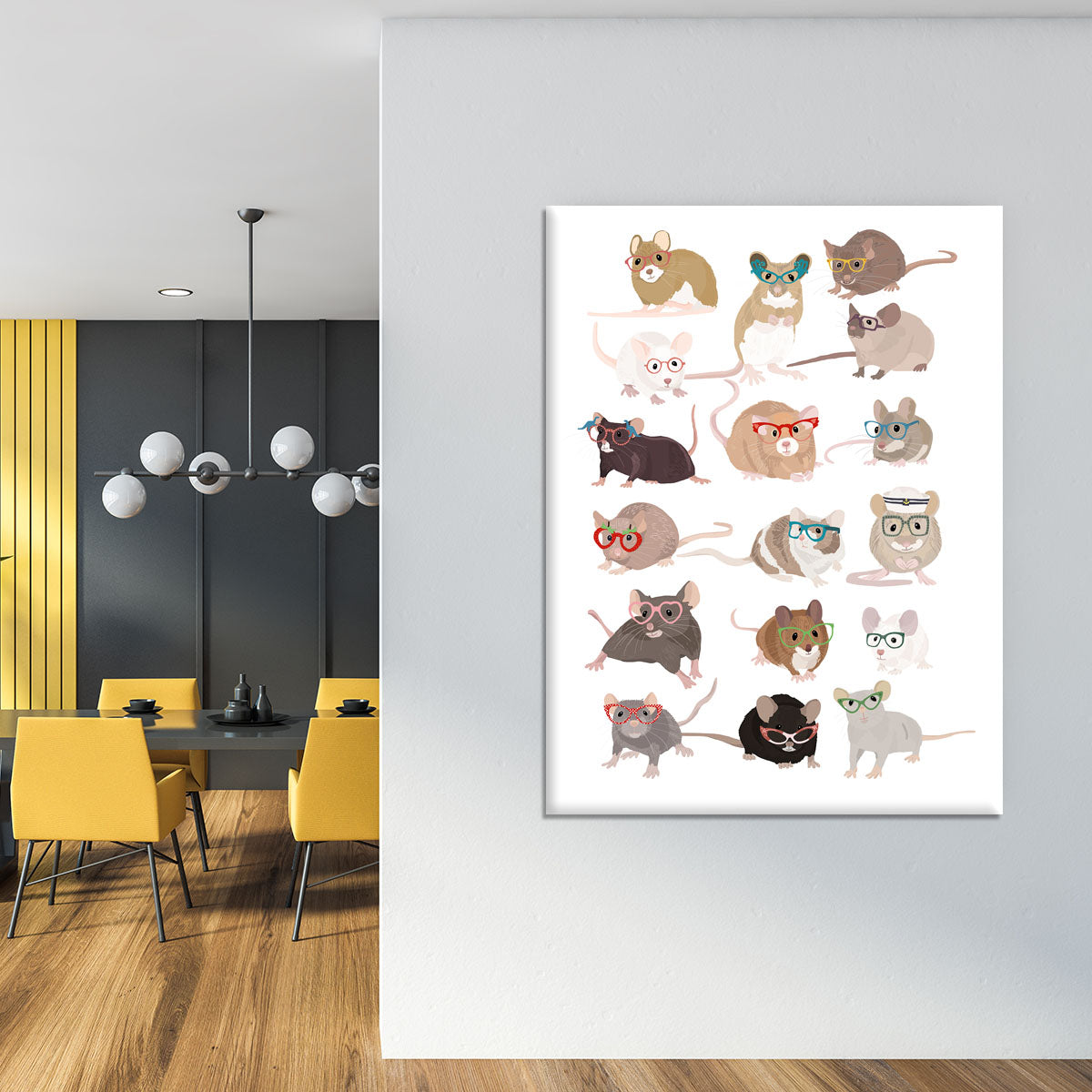 Mice In Glasses Canvas Print or Poster - 1x - 4