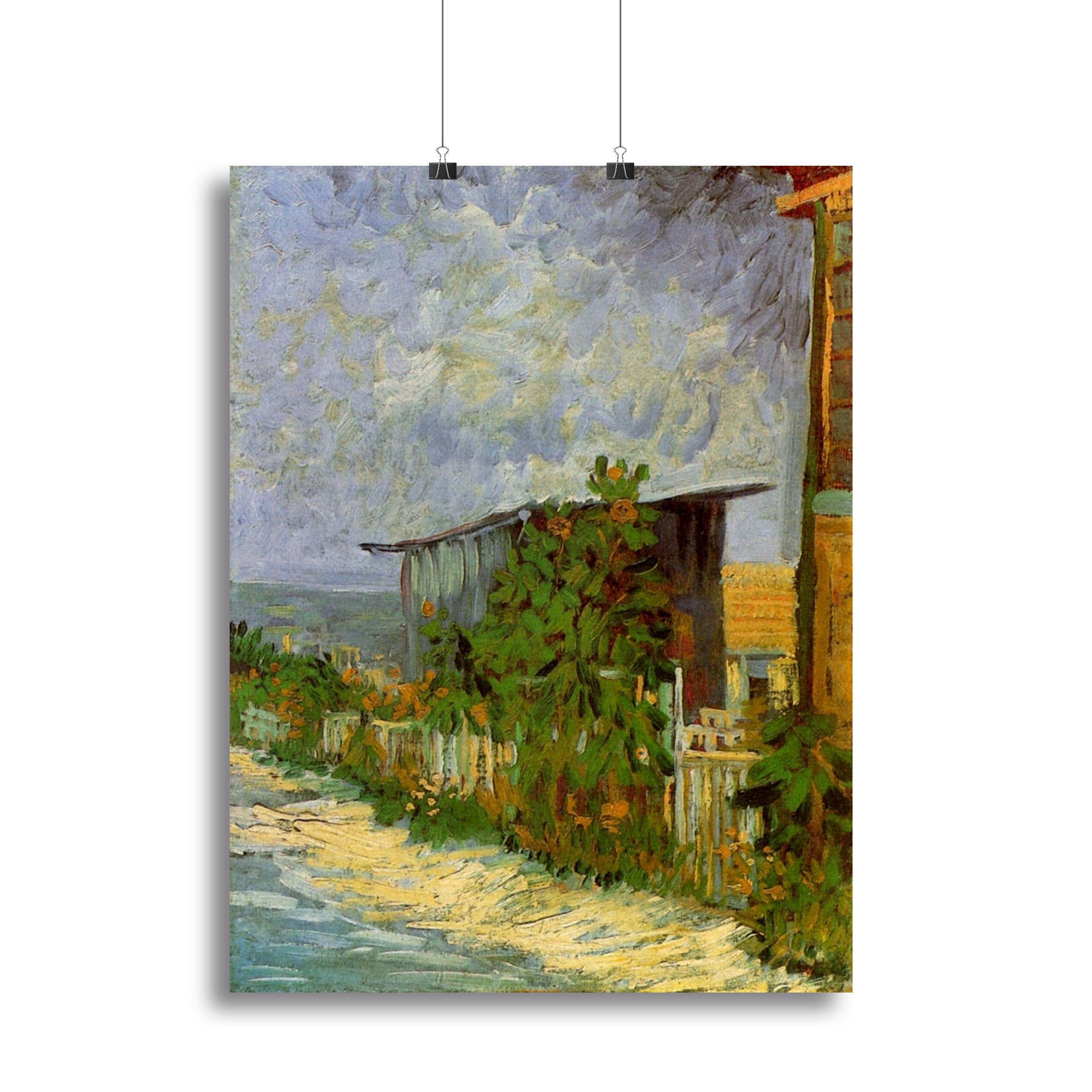 Montmartre Path with Sunflowers by Van Gogh Poster - Unframed