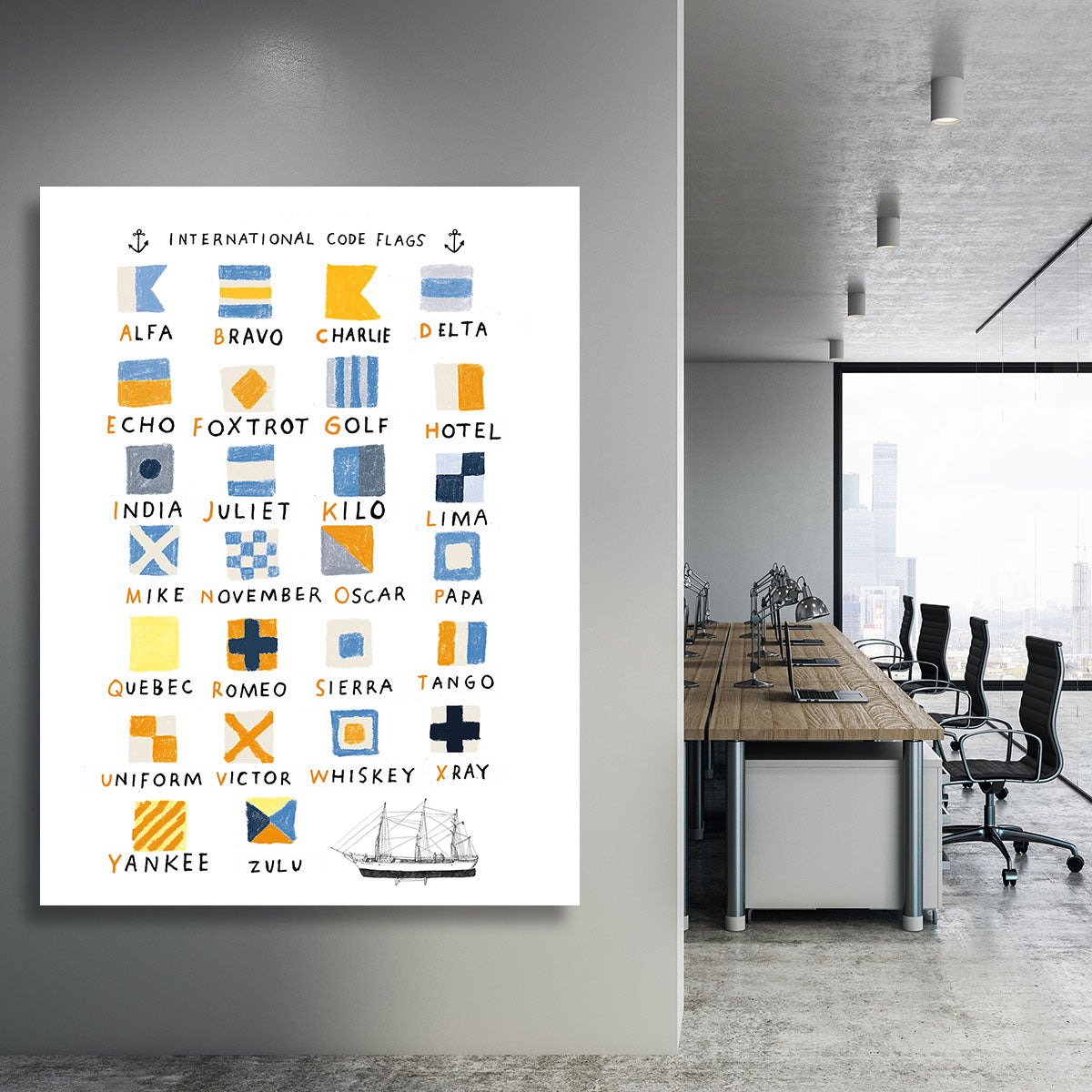 Nautical Flags Canvas Print or Poster - 1x - 3