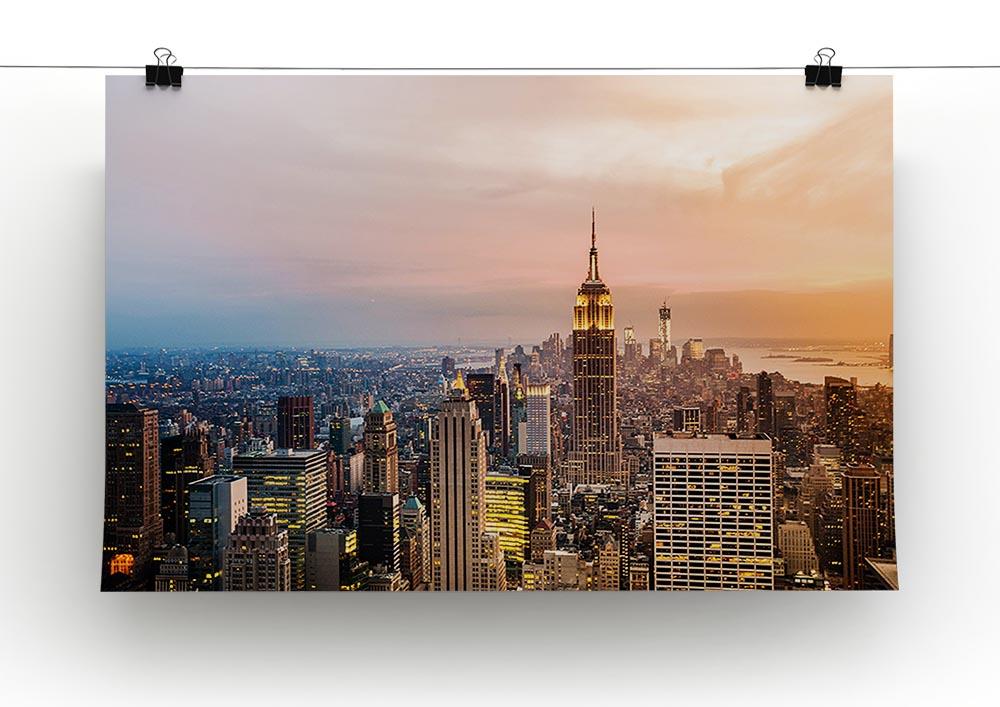 New York City skyline at sunset Poster - Unframed