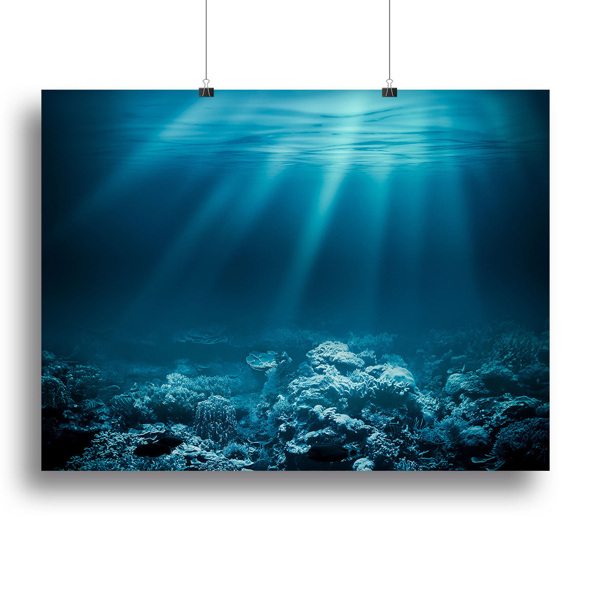 Ocean underwater with coral reef Poster - Unframed