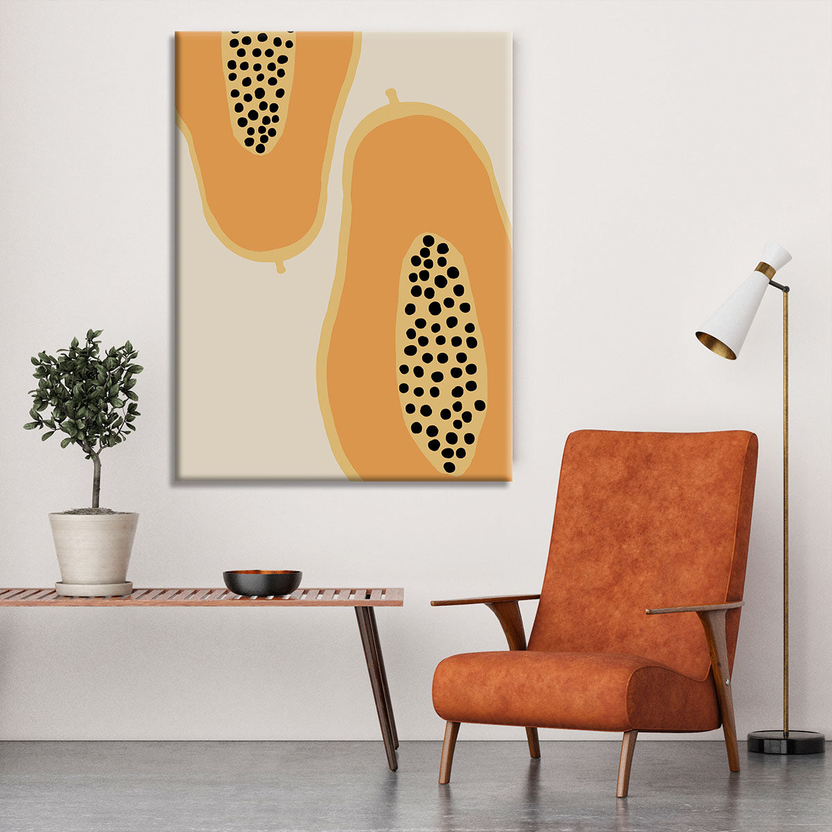 Papaya Minimalist Canvas Print or Poster - Canvas Art Rocks - 6
