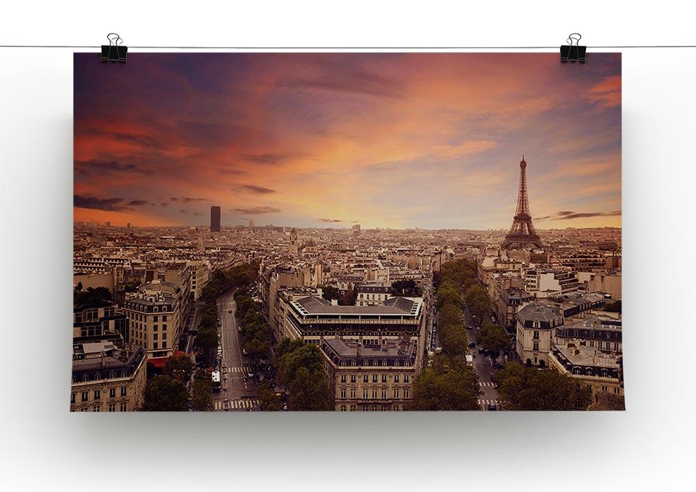 Paris sunset Skyline Poster - Unframed
