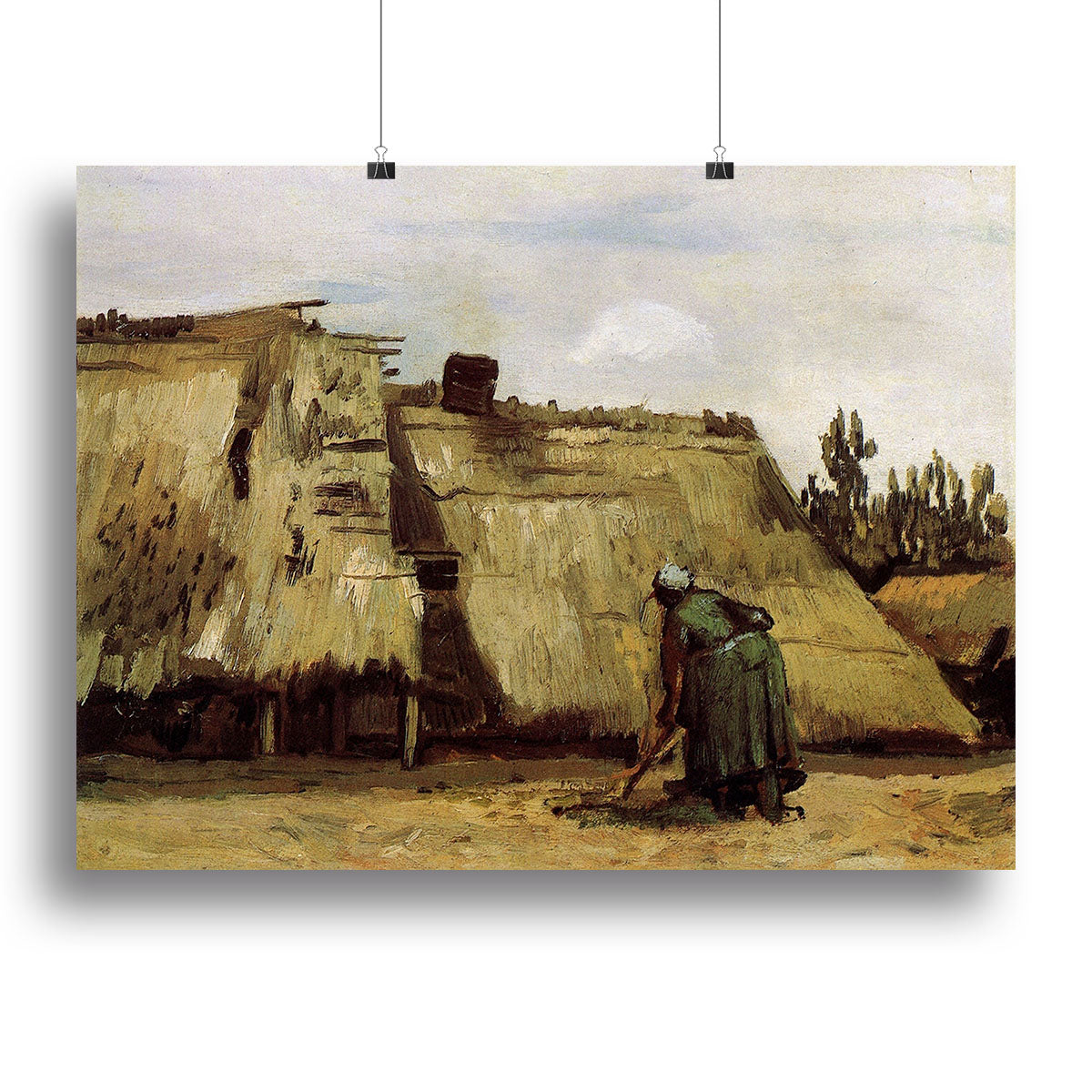 Peasant Woman Digging in Front of Her Cottage by Van Gogh Poster - Unframed