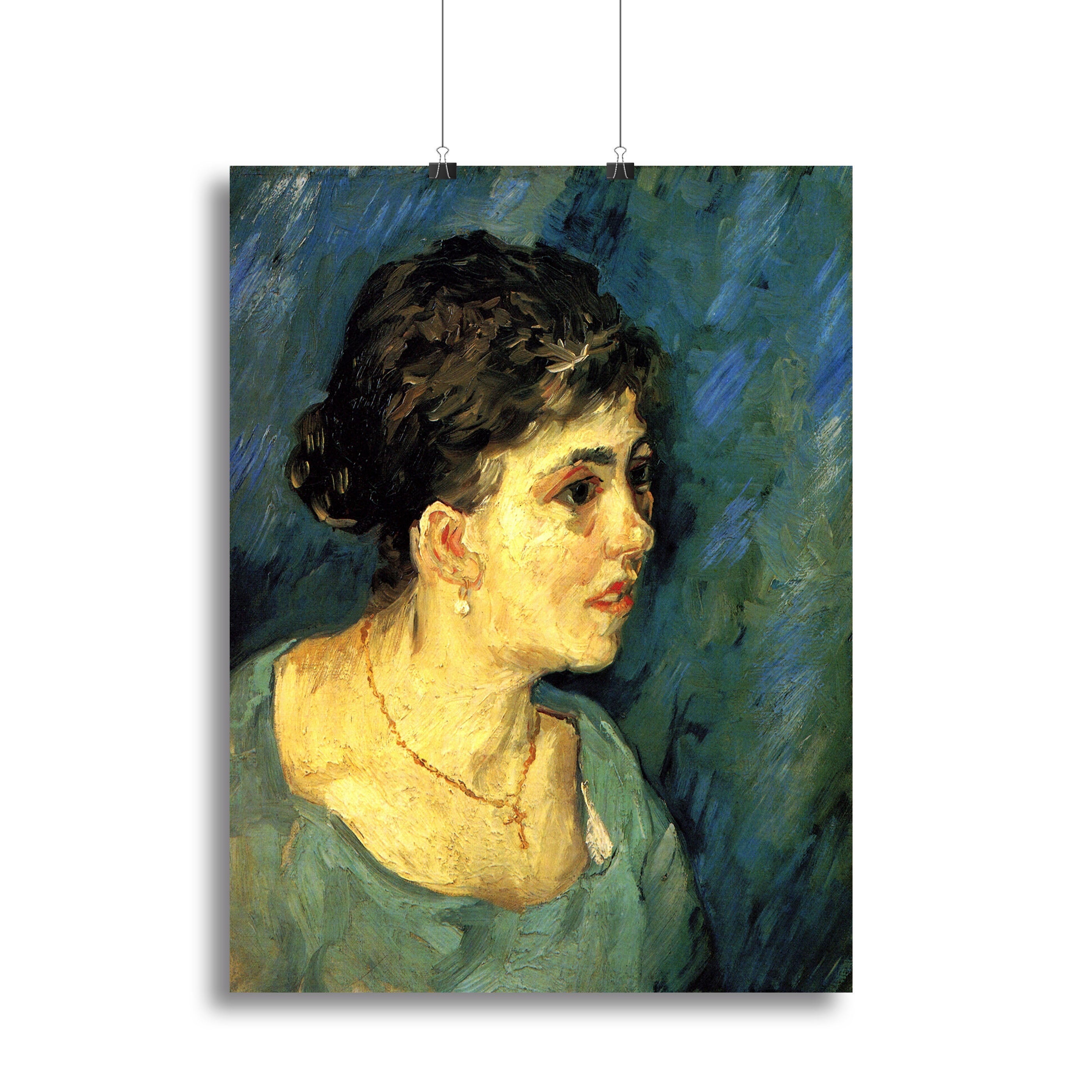 Portrait of Woman in Blue by Van Gogh Poster - Unframed