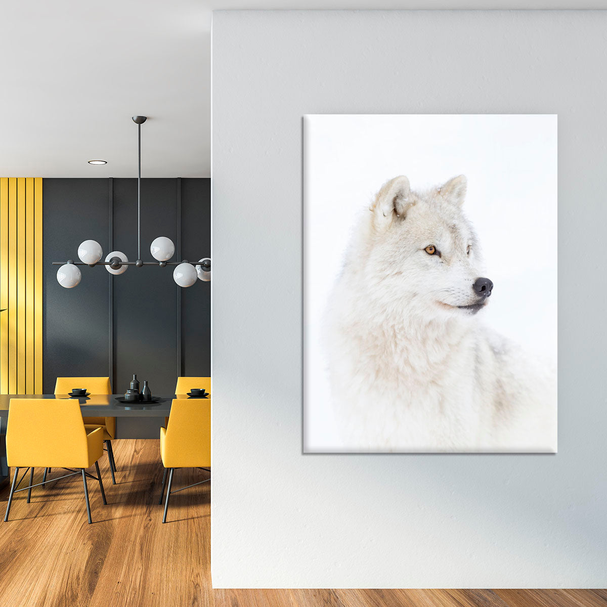 Portrait of an Arctic Wolf Canvas Print or Poster - 1x - 4