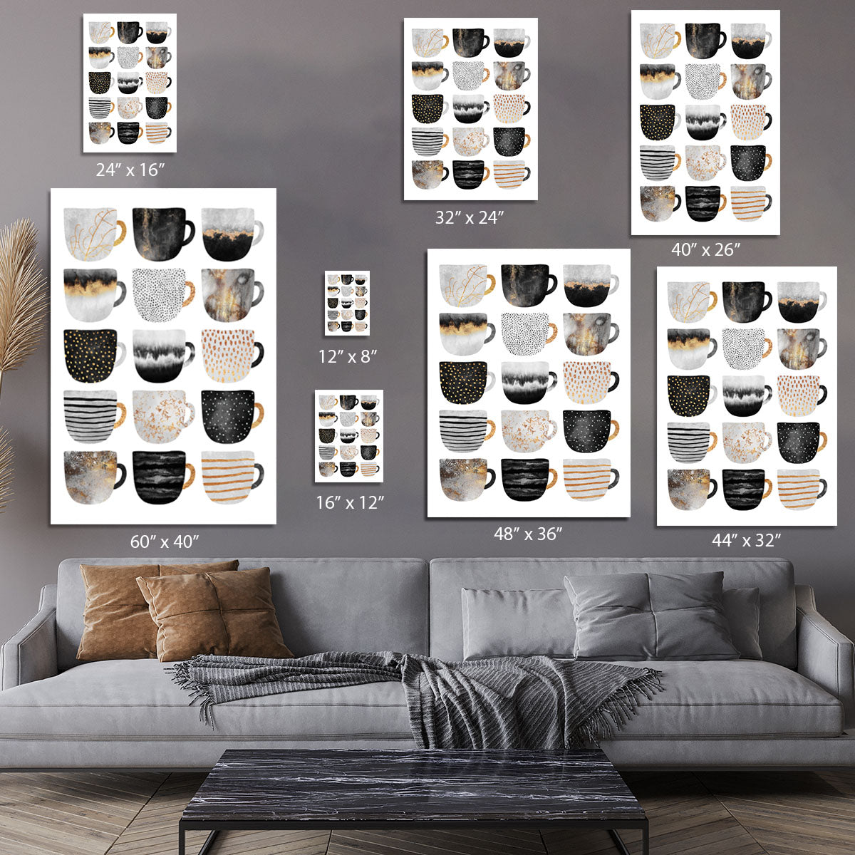 Pretty Coffee Cups Canvas Print or Poster - Canvas Art Rocks - 7
