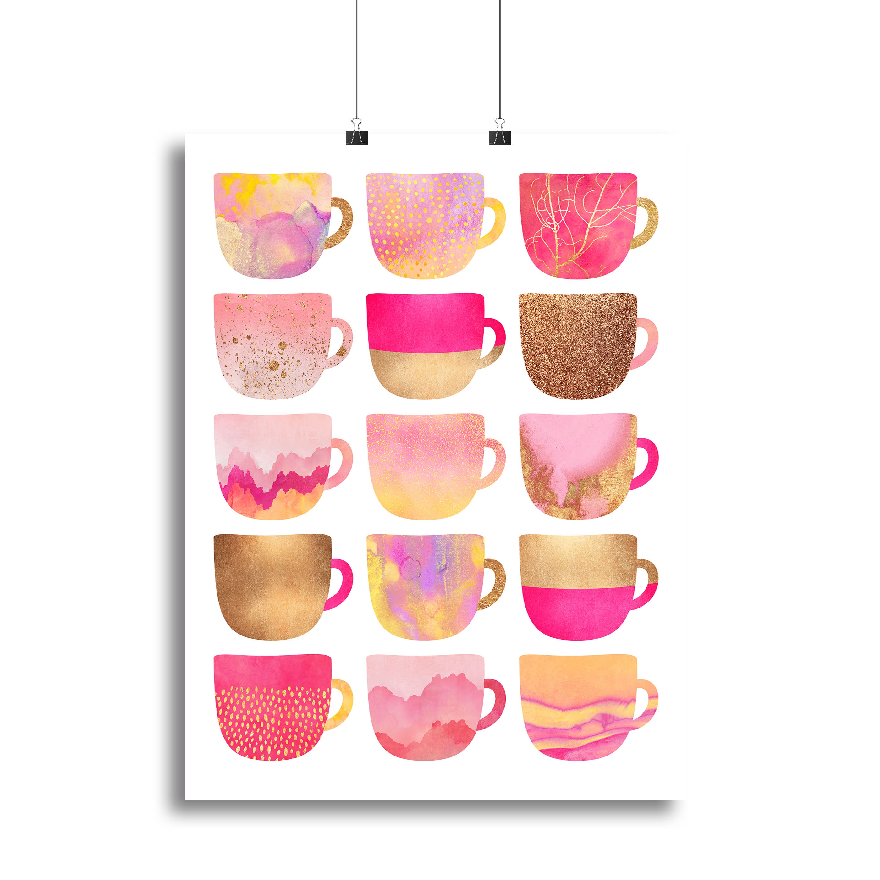 Pretty Pink Coffee Cups Canvas Print or Poster - Canvas Art Rocks - 2