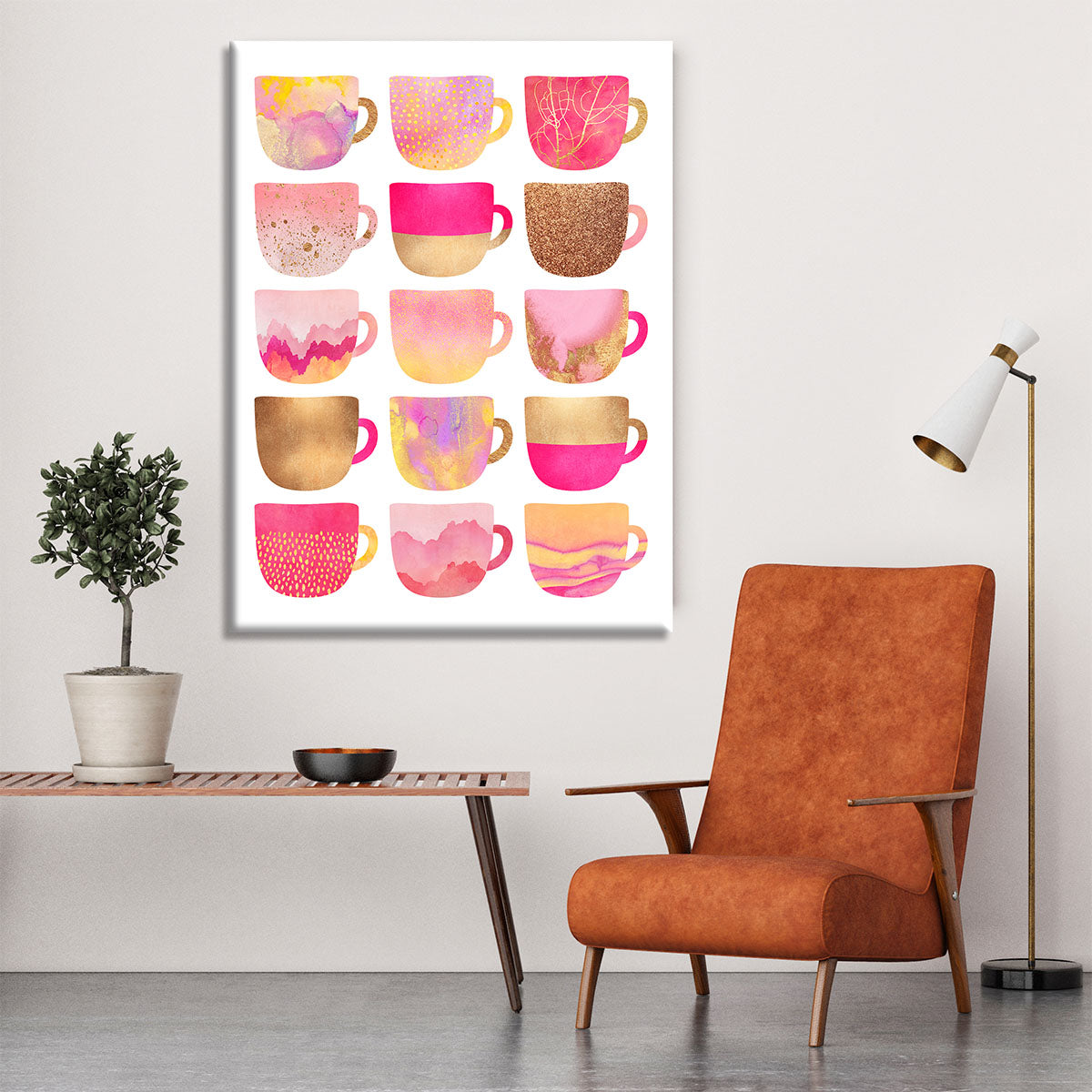 Pretty Pink Coffee Cups Canvas Print or Poster - Canvas Art Rocks - 6
