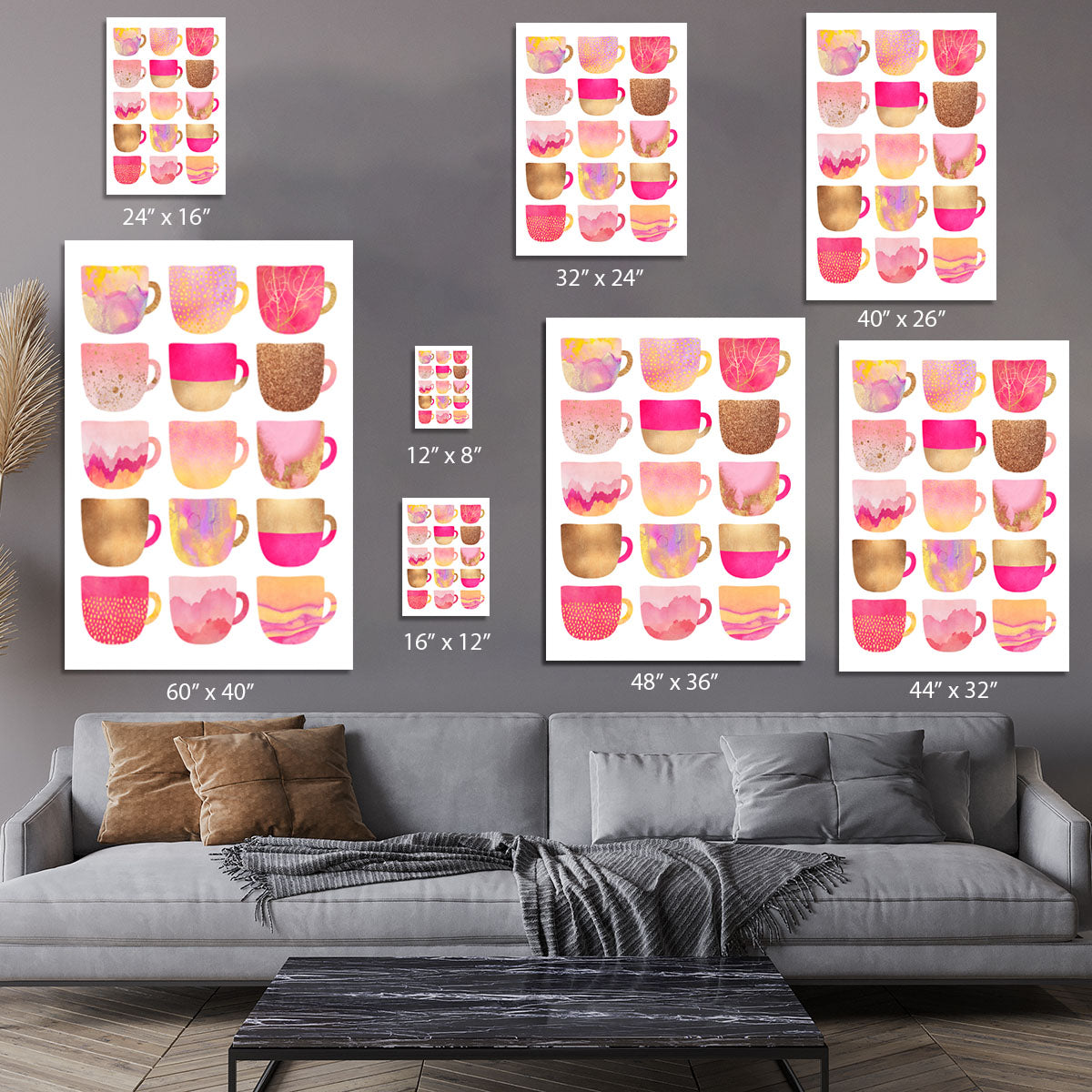 Pretty Pink Coffee Cups Canvas Print or Poster - Canvas Art Rocks - 7