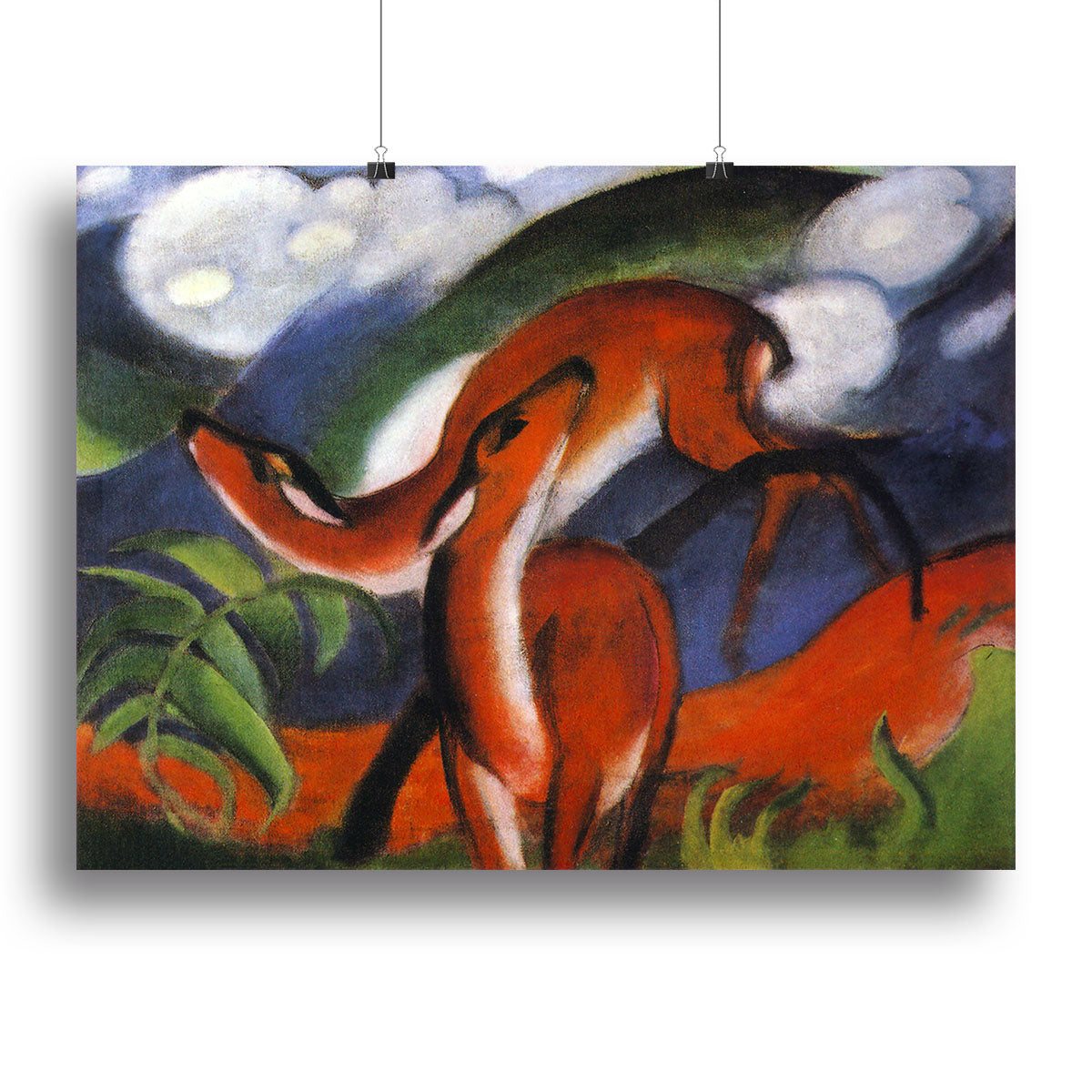 Red Deer II by Franz Marc Poster - Unframed