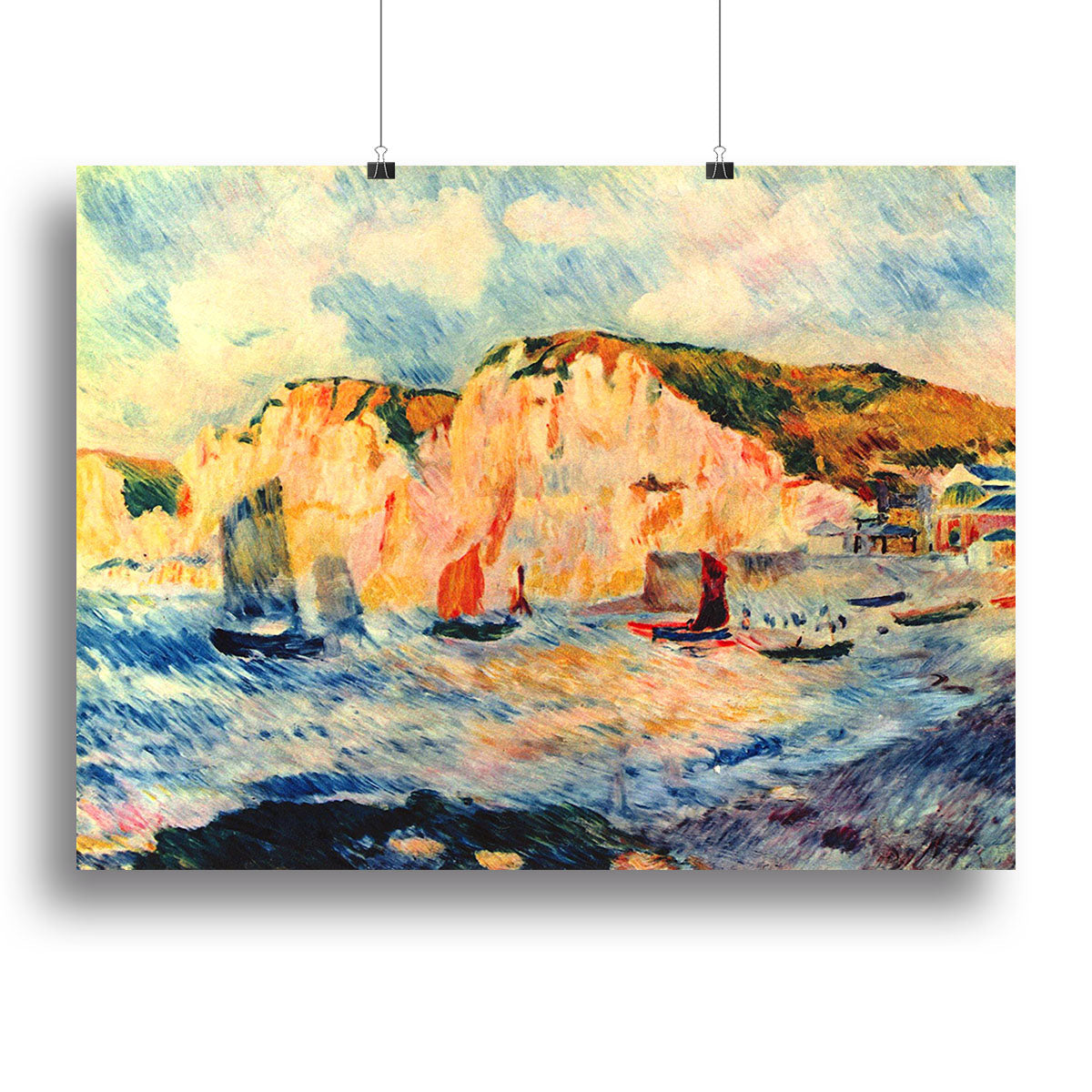 Sea and cliffs by Renoir Poster - Unframed