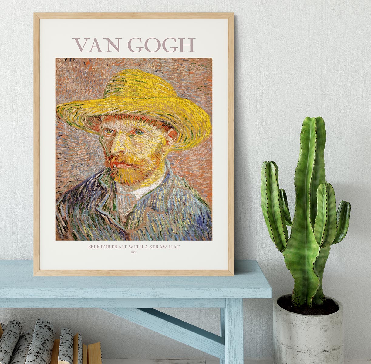 Self Portrait With Straw Hat Titled Framed Print - Canvas Art Rocks - 4