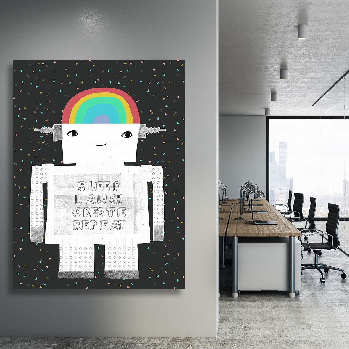 Sleep Laugh Create Repeat Canvas Print or Poster - 1x - 3