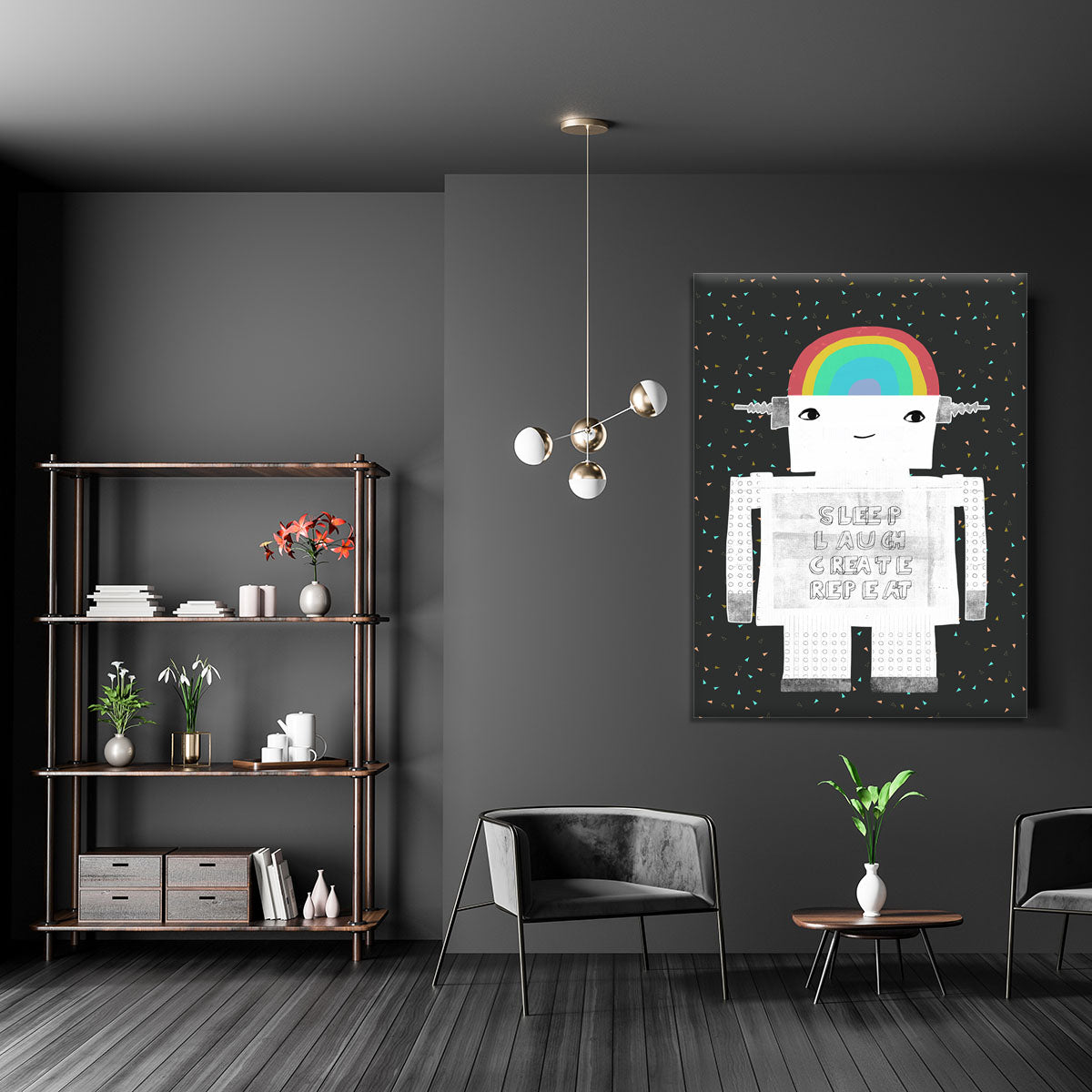 Sleep Laugh Create Repeat Canvas Print or Poster - 1x - 5