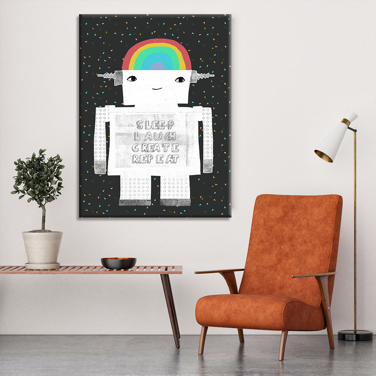 Sleep Laugh Create Repeat Canvas Print or Poster - 1x - 6