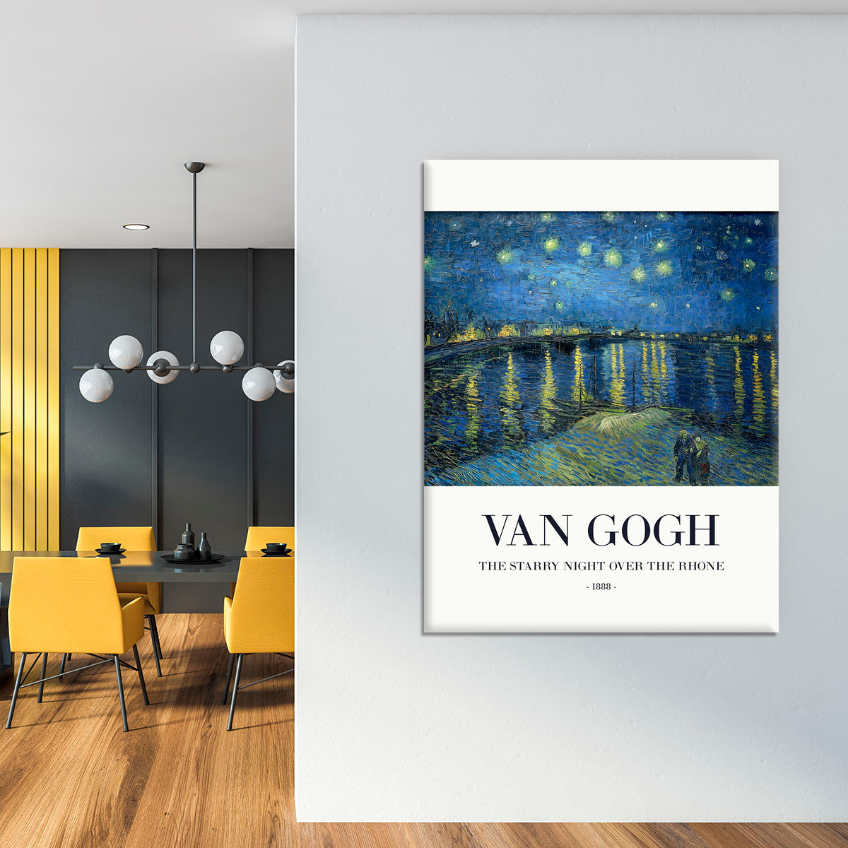 The Starry Night Over The Rhone Titled Canvas Print or Poster - Canvas Art Rocks - 4