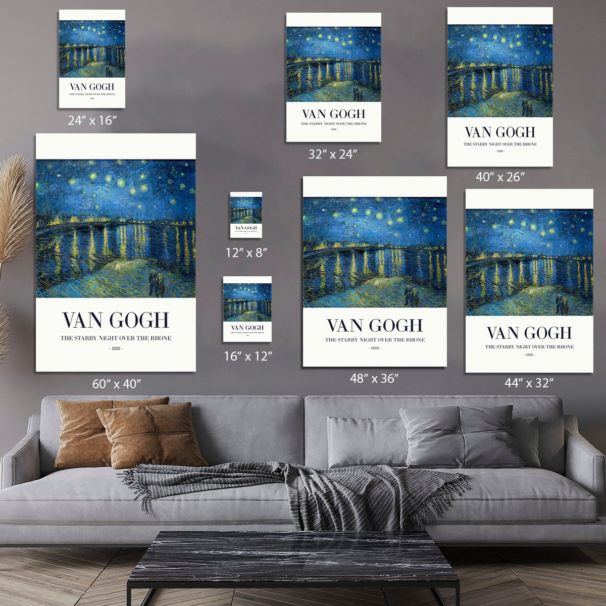 The Starry Night Over The Rhone Titled Canvas Print or Poster - Canvas Art Rocks - 7