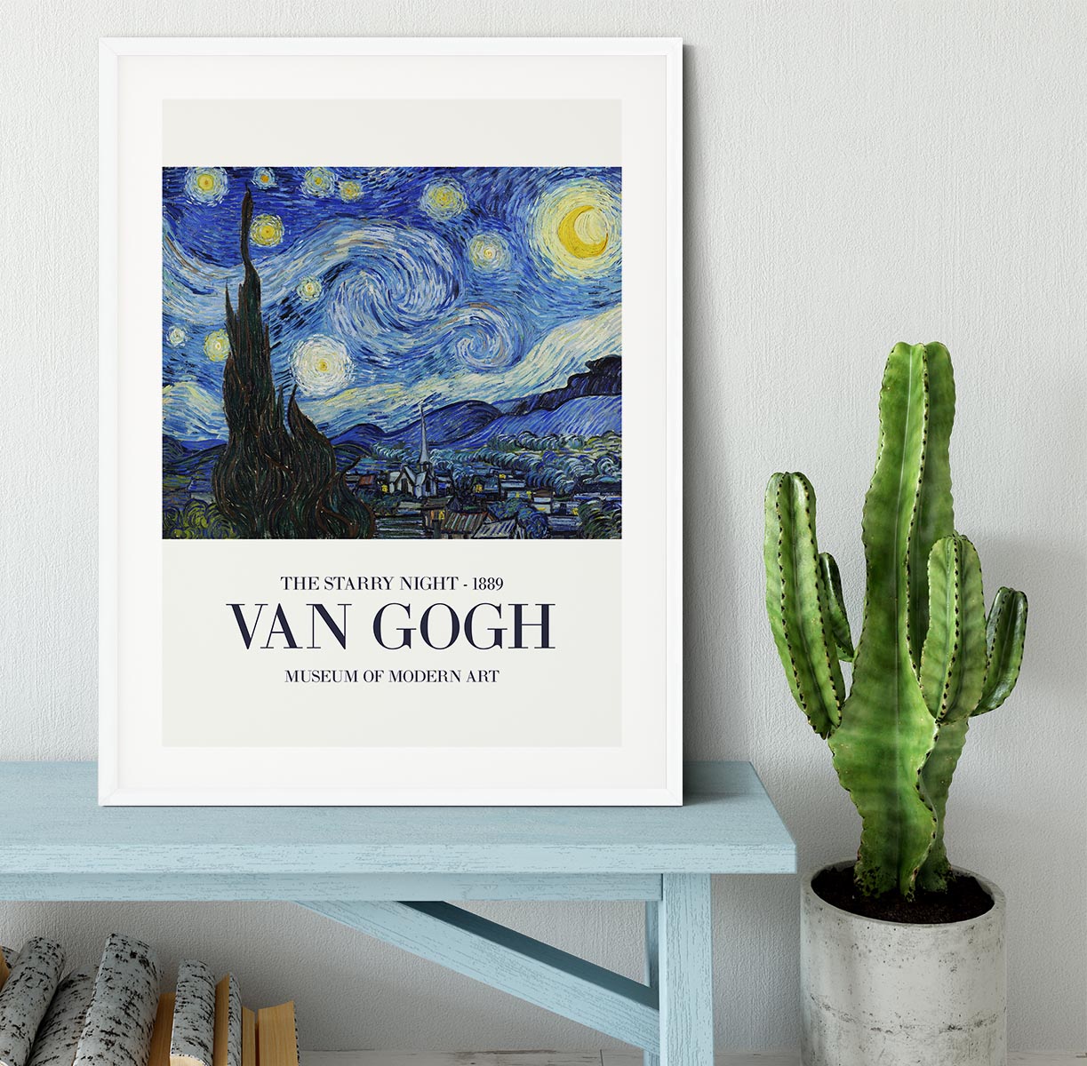 The Starry Night Titled Framed Print - Canvas Art Rocks - 5