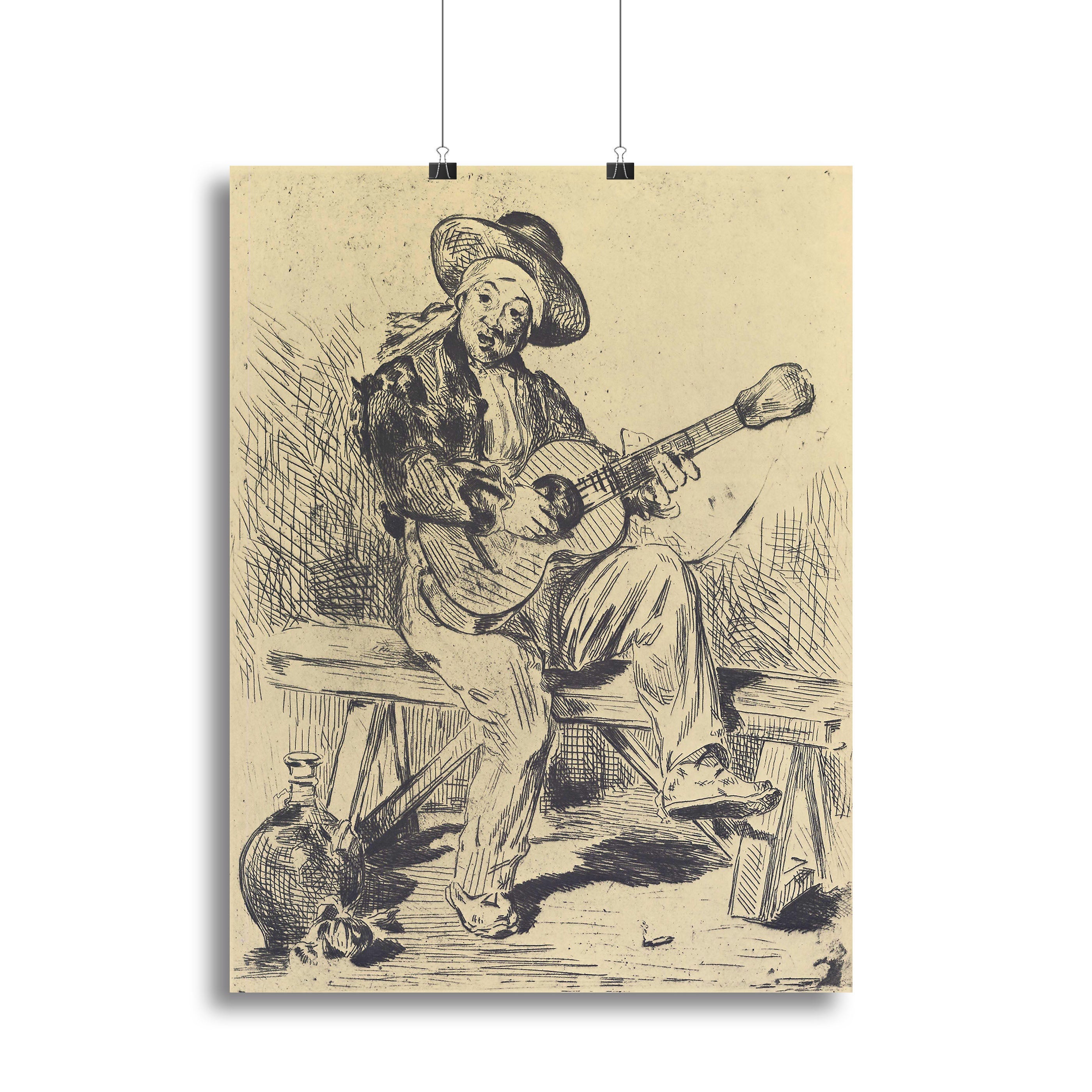 The guitar Player by Manet Poster - Unframed