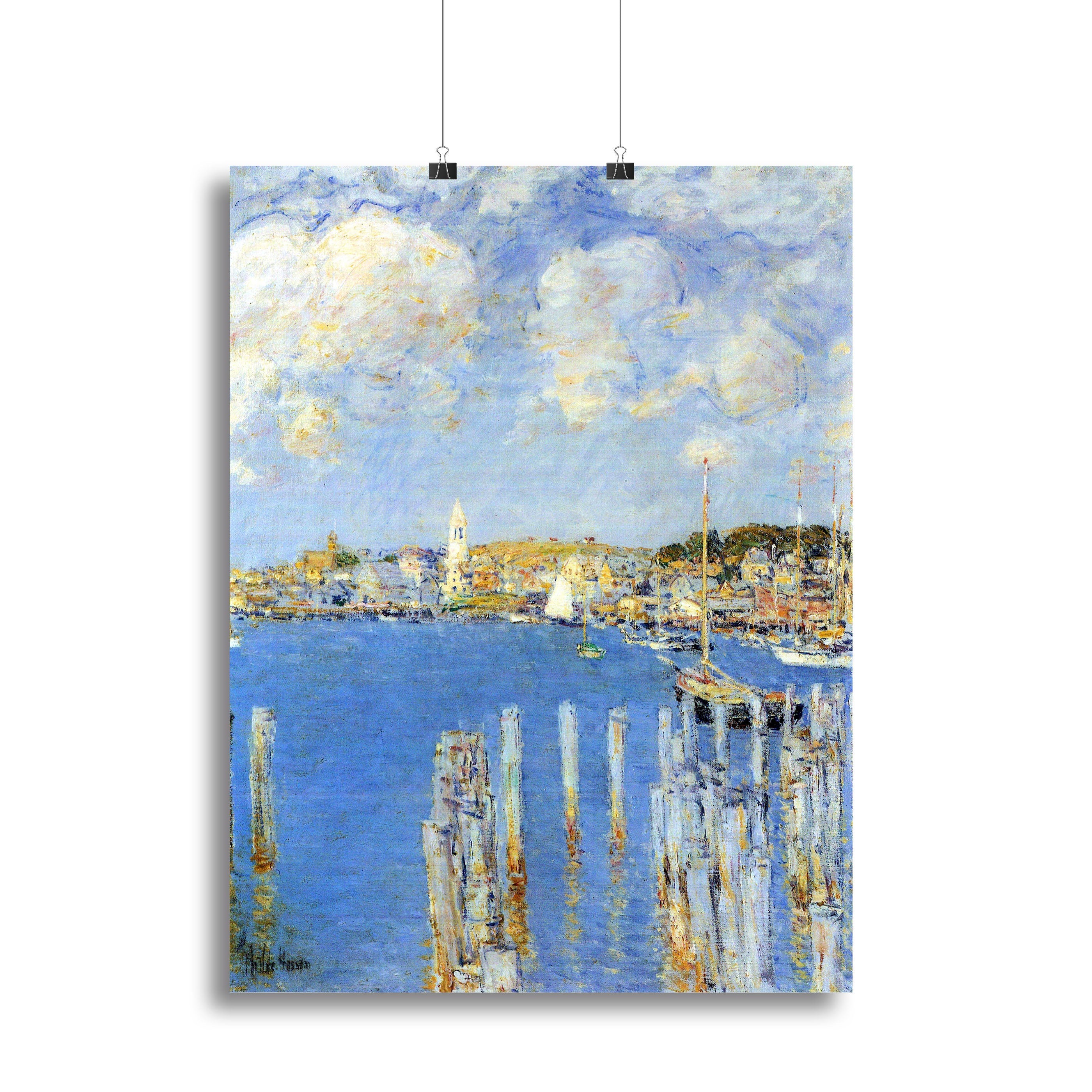 The inland port of Gloucester by Hassam Poster - Unframed