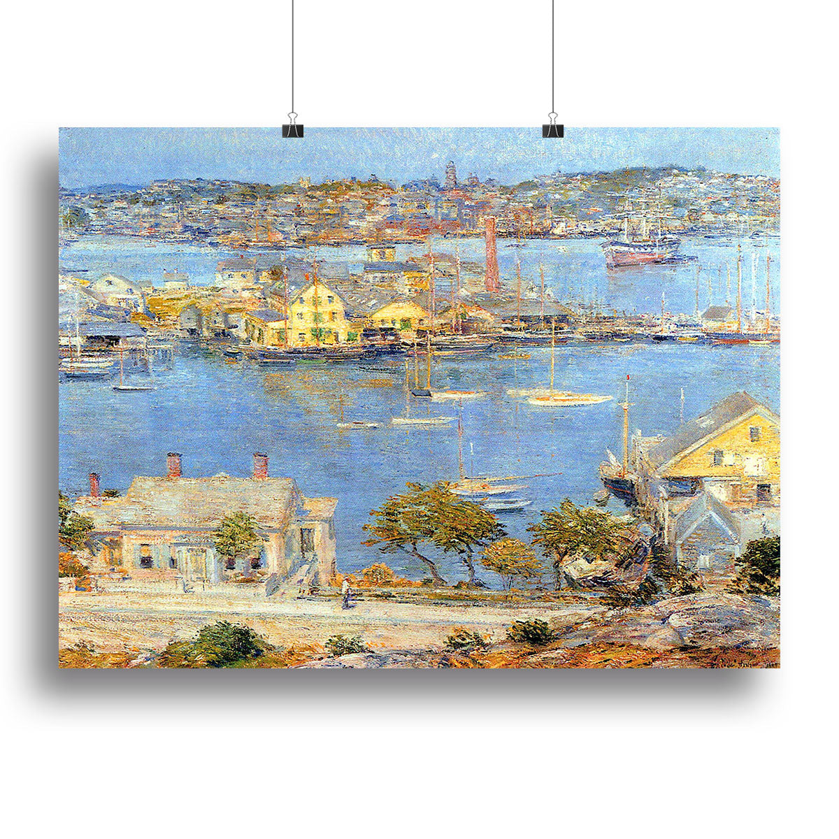 The port of Gloucester 1 by Hassam Poster - Unframed