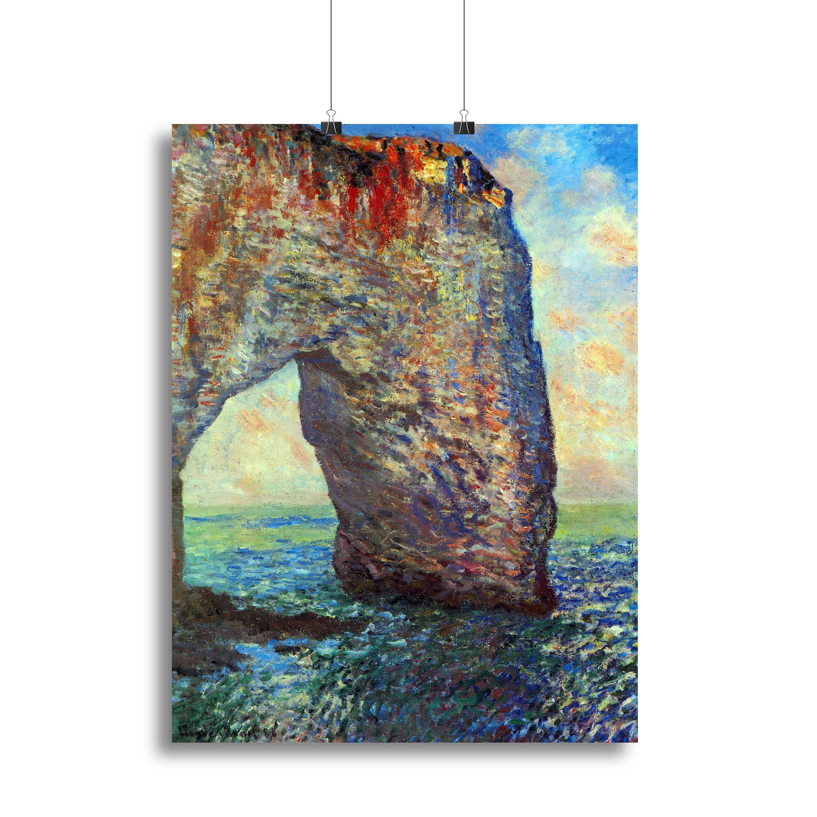 The rocky cliffs of etretat La Porte man 2 Poster - Unframed