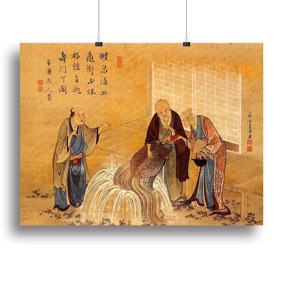The thouthand years turtle by Hokusai Poster - Unframed