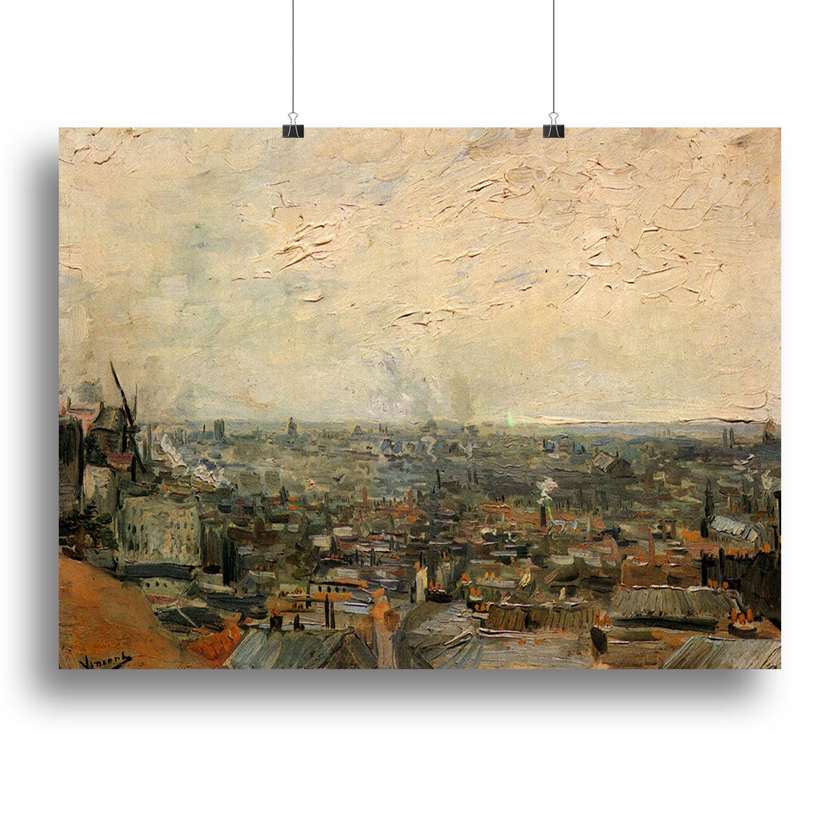 View of paris from Montmarte by Van Gogh Poster - Unframed