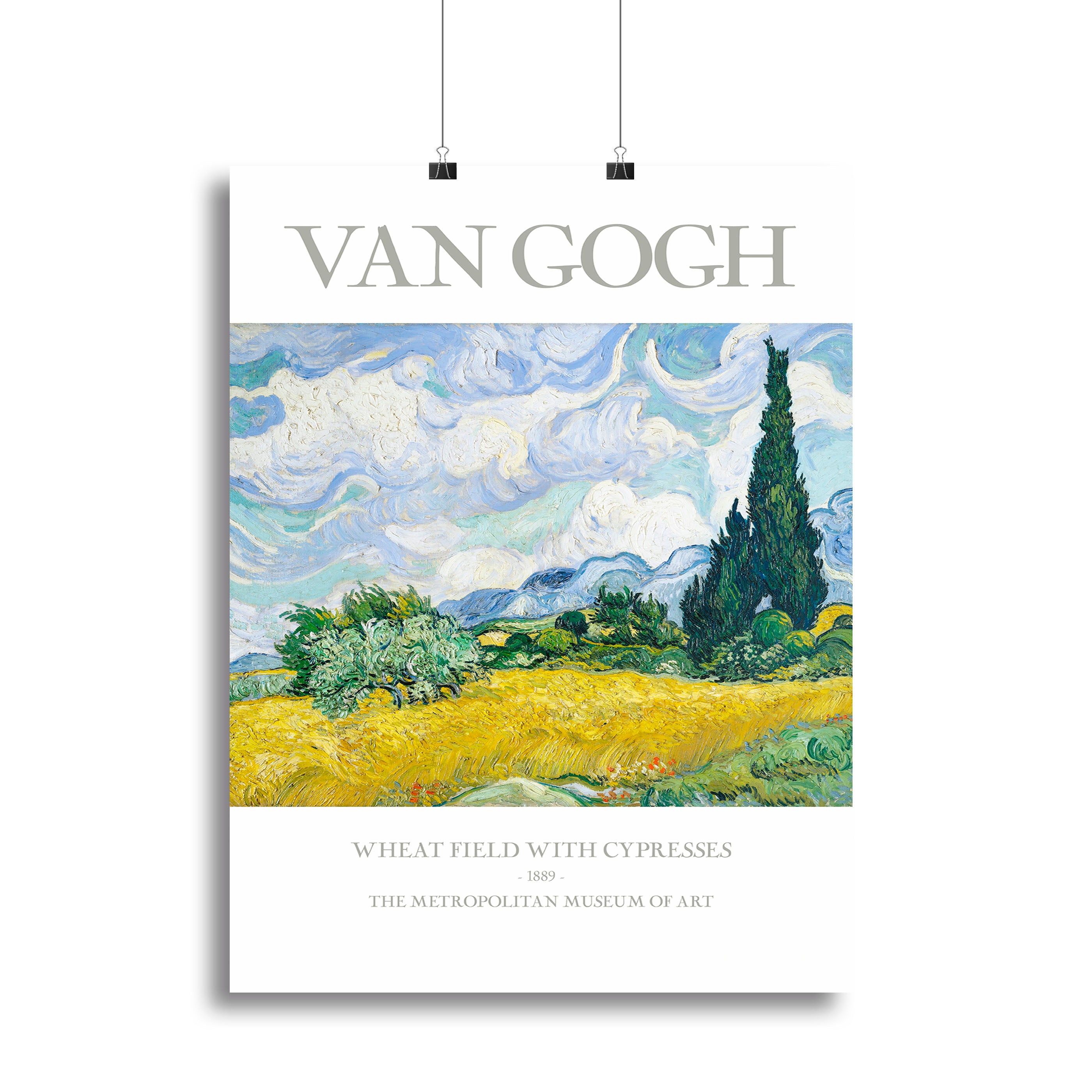 Wheat Field With Cypresses Titled Canvas Print or Poster - Canvas Art Rocks - 2