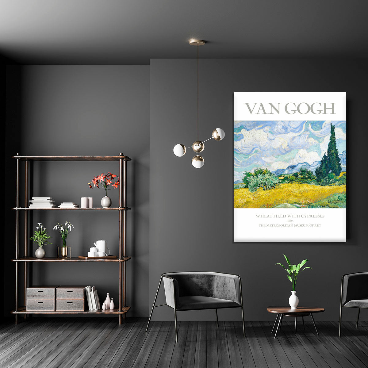 Wheat Field With Cypresses Titled Canvas Print or Poster - Canvas Art Rocks - 5