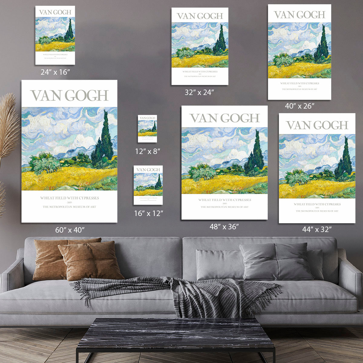 Wheat Field With Cypresses Titled Canvas Print or Poster - Canvas Art Rocks - 7